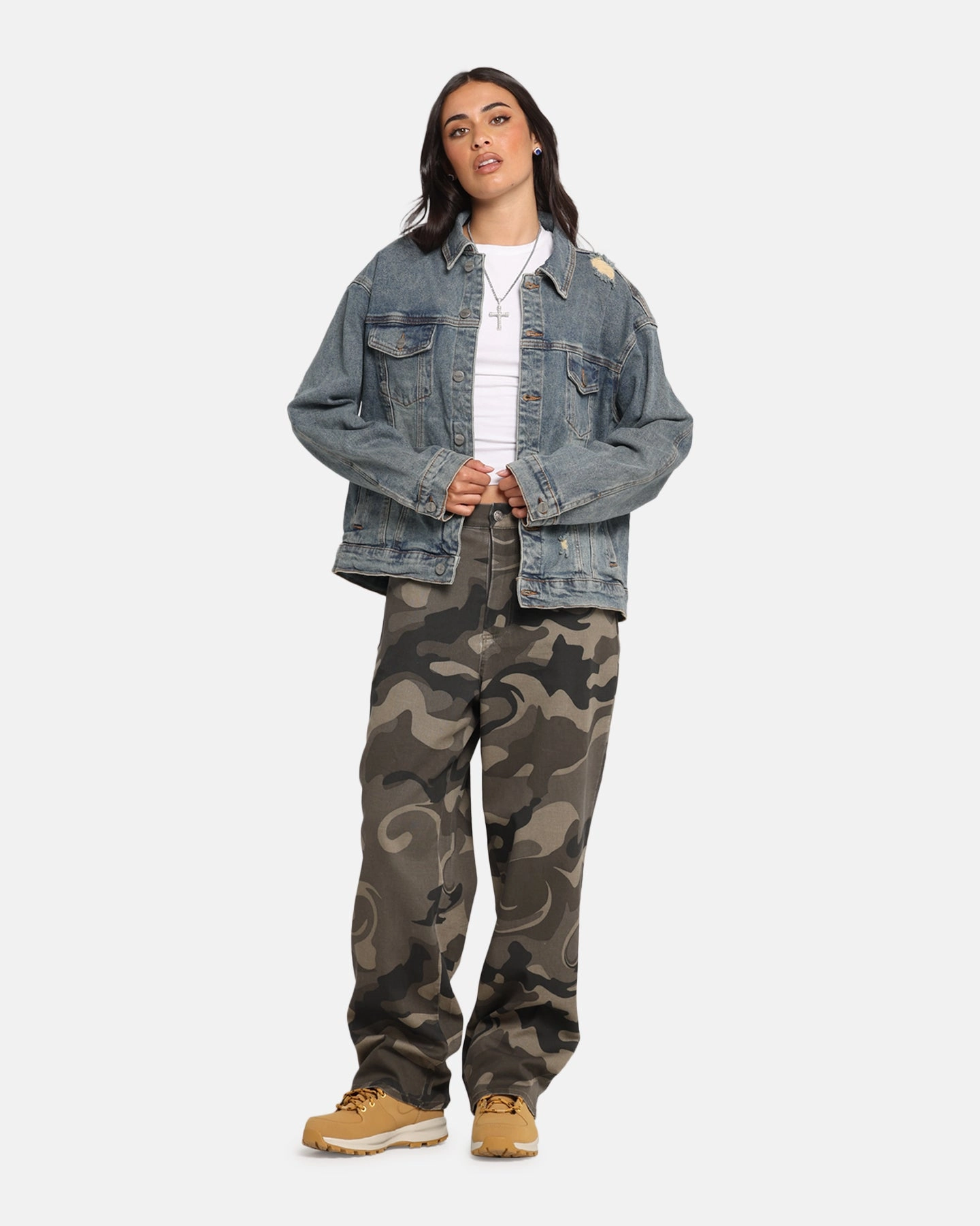 Saint Morta Trucker Denim Jacket Dirty Denim Bracelet