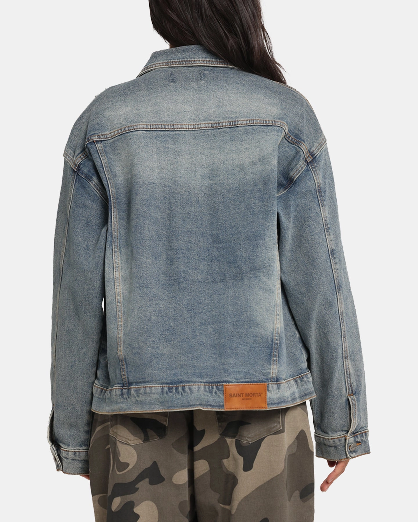 Saint Morta Trucker Denim Jacket Dirty Denim Fearlessness