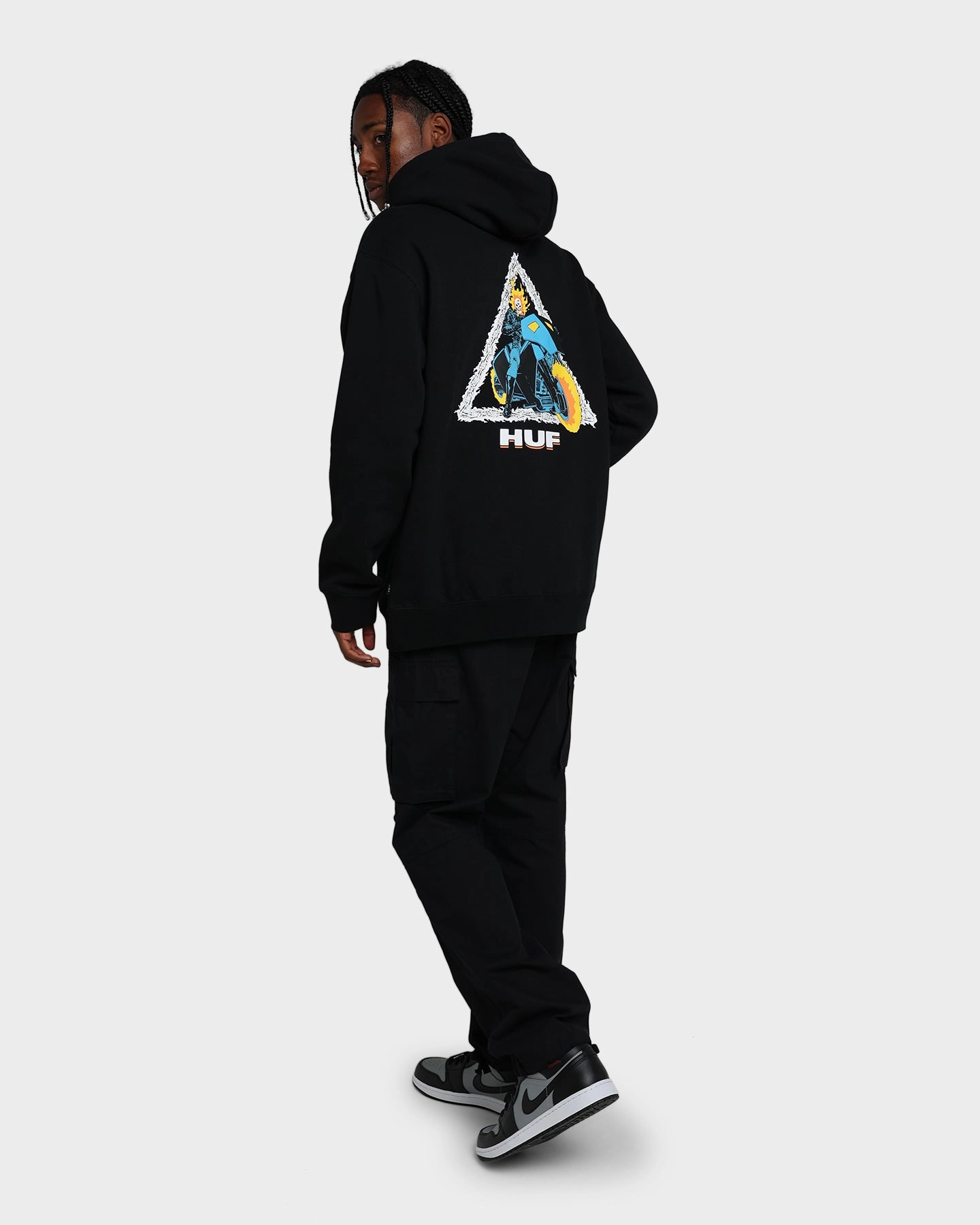 suitable for day wear Indoor Use HUF X Marvel Ghost Rider TT Hoodie Black