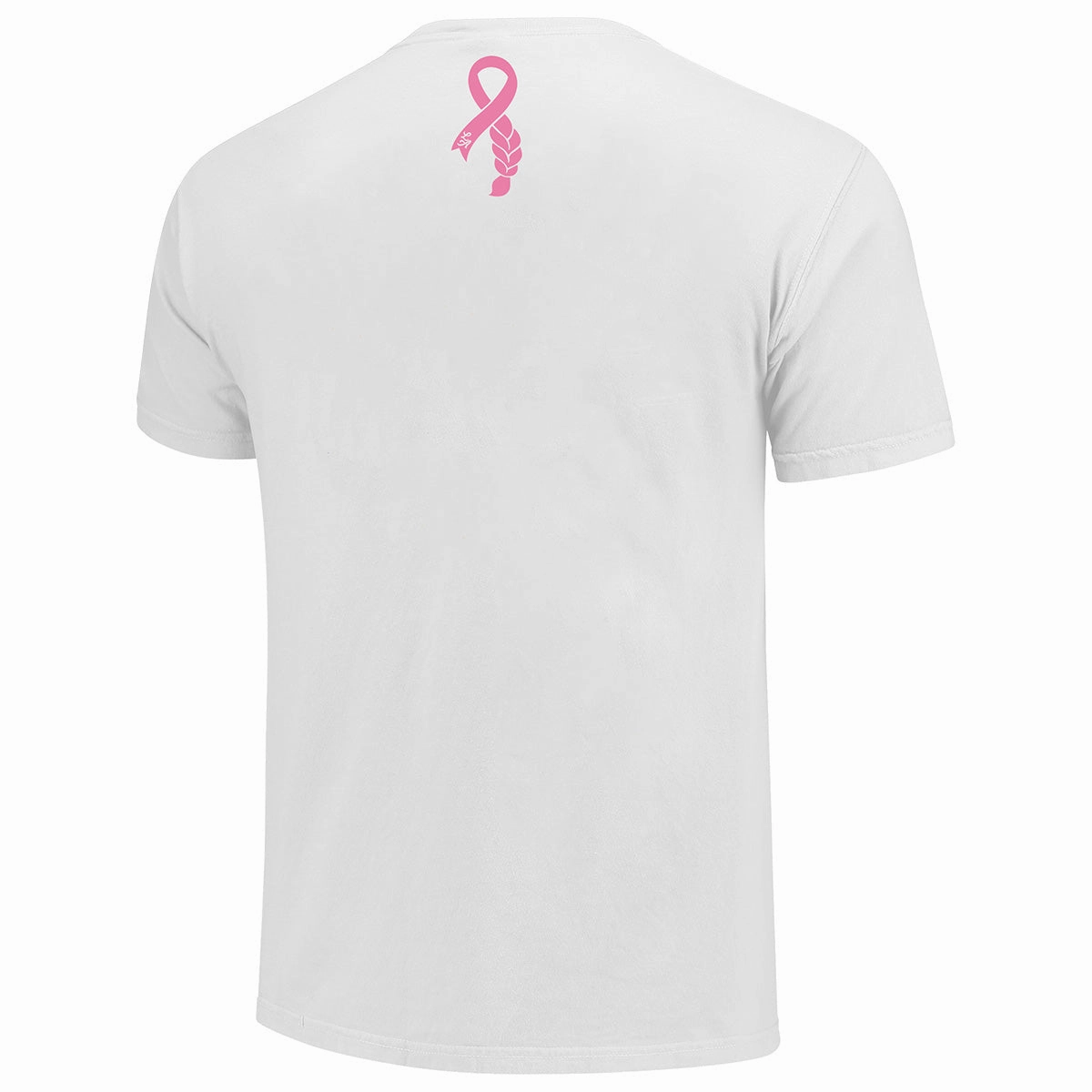 Outdoor Sports Yarn Dyed Stripes Image One Adult/Unisex Interlocking FS/Lonni Breast Cancer Hair Braid Short Sleeve T-Shirt - White