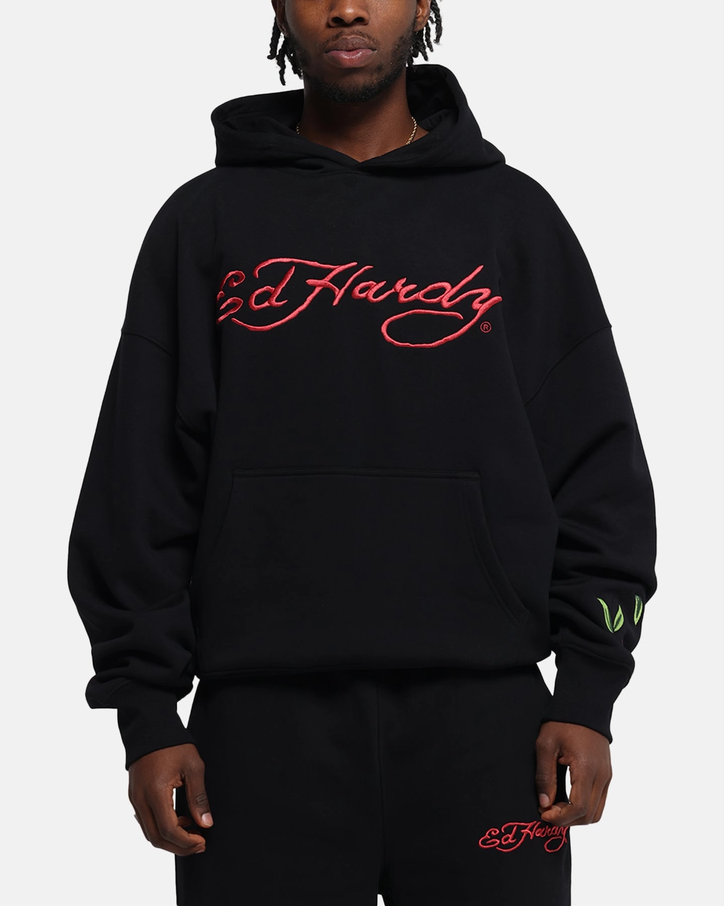 heavy - weight standard model Ed Hardy Cherry Hoodie Black