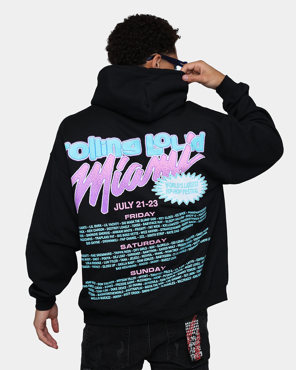 Rolling Loud Miami '23 Hoodie Black Moisture Wicking Liner