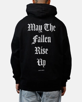 Saint Morta Fallen Rising Boxy Hoodie Black Drop Hem