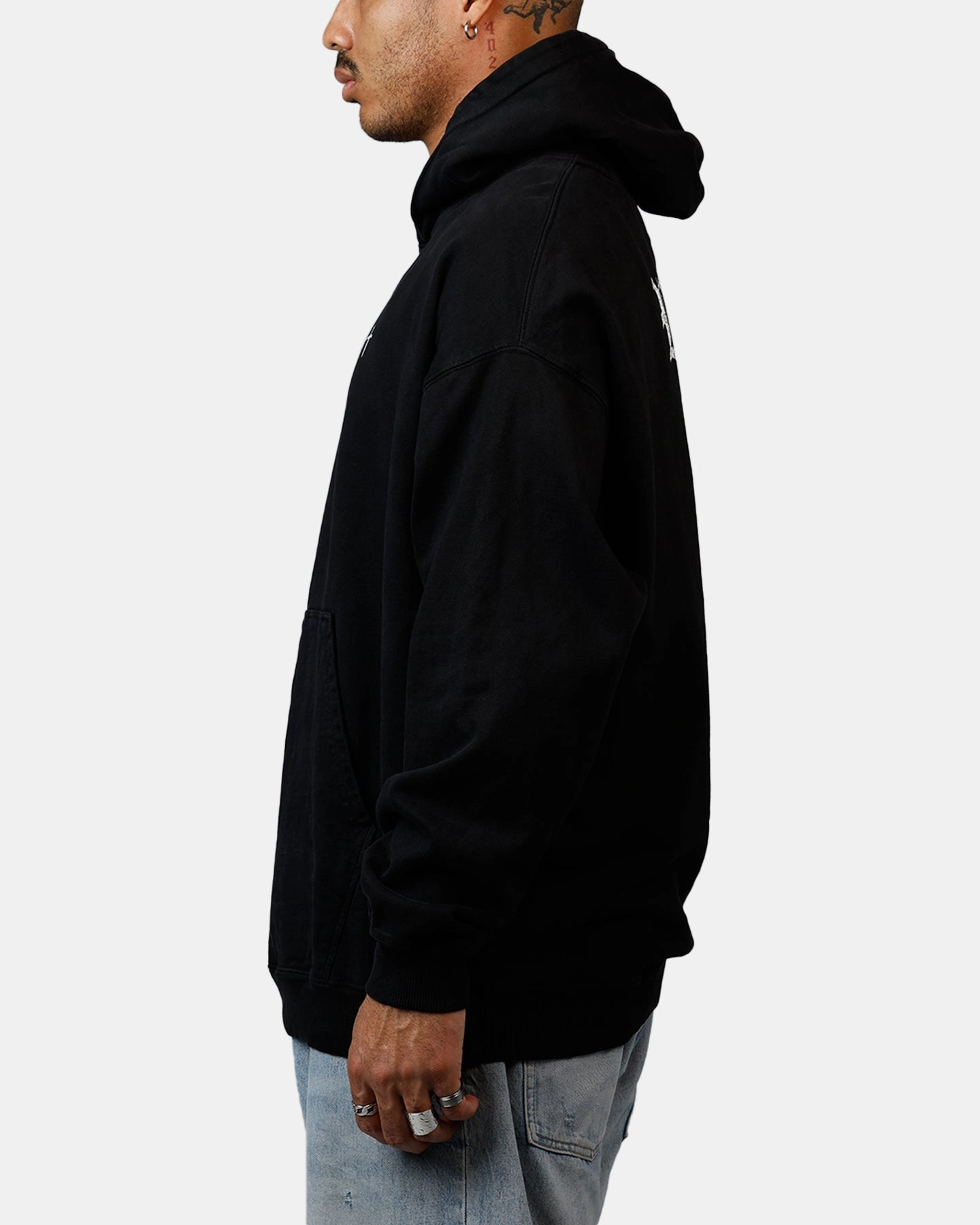 Saint Morta Fallen Rising Boxy Hoodie Black Heat Regulating Technology
