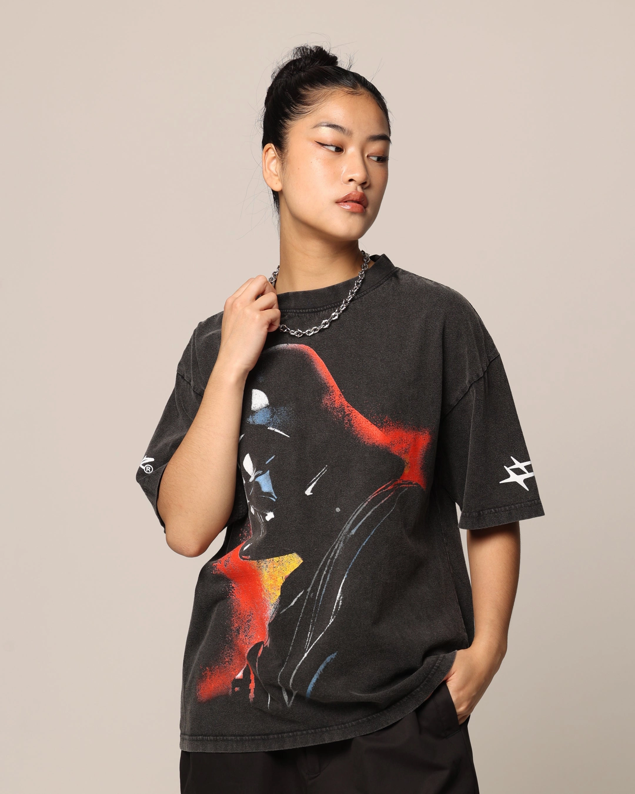graduation spandex blend Star Wars Darth Vader T-Shirt Charcoal