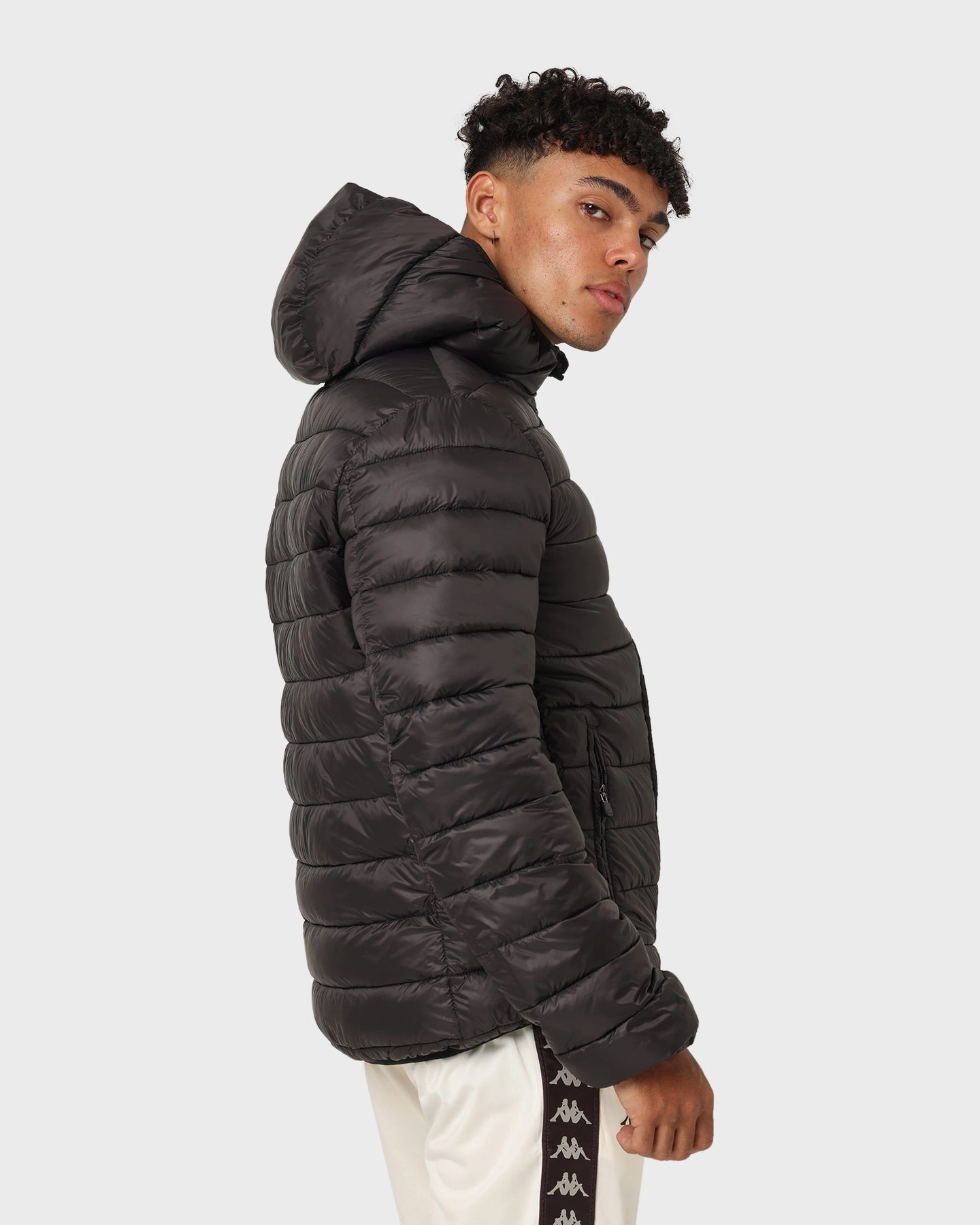Kappa Logo Astro Puffer Jacket Black suitable for mountain hikes LayeredComfort