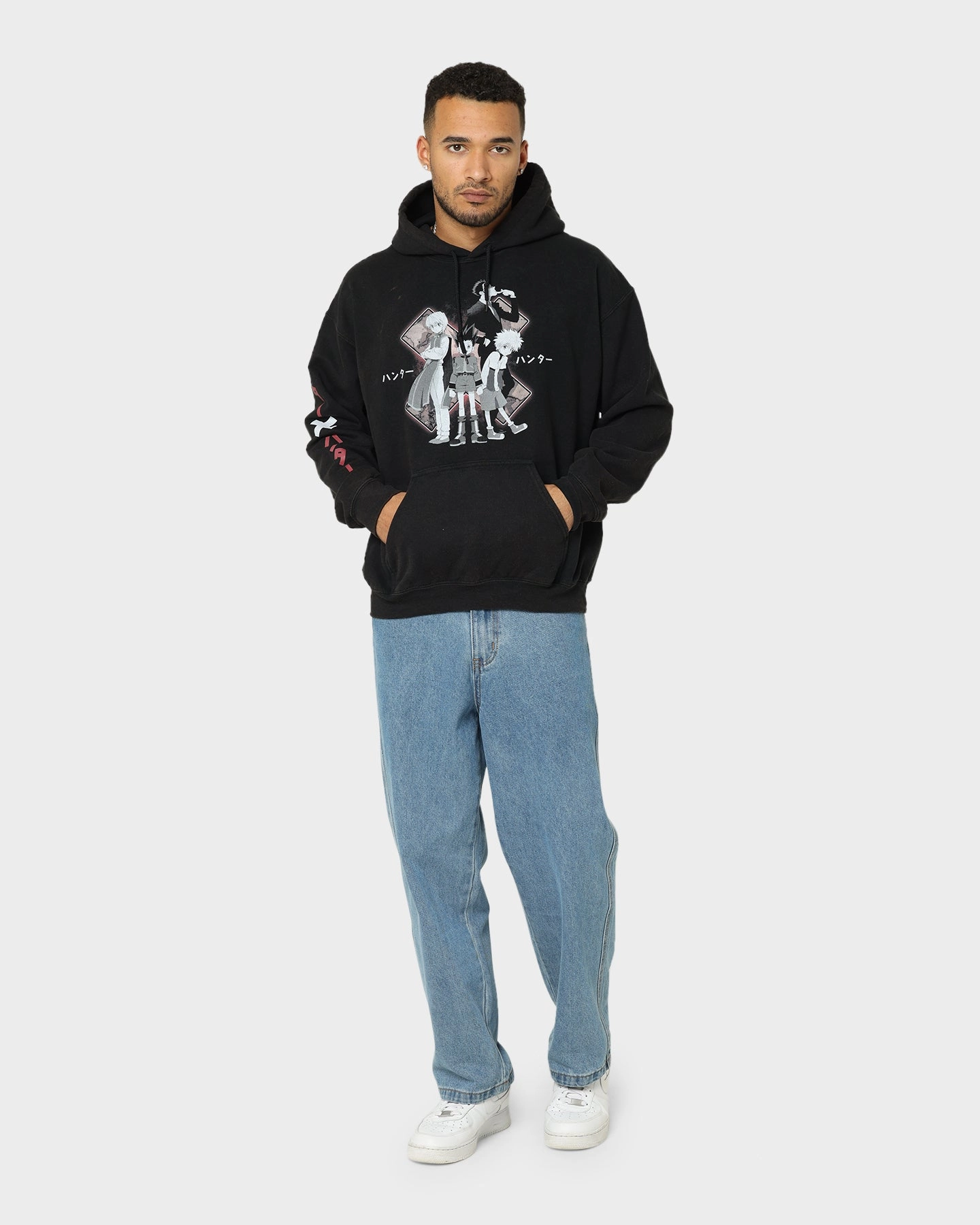 Goat Crew X Hunter X Hunter Vintage Hoodie Black Wash Wrinkle resistant fabric
