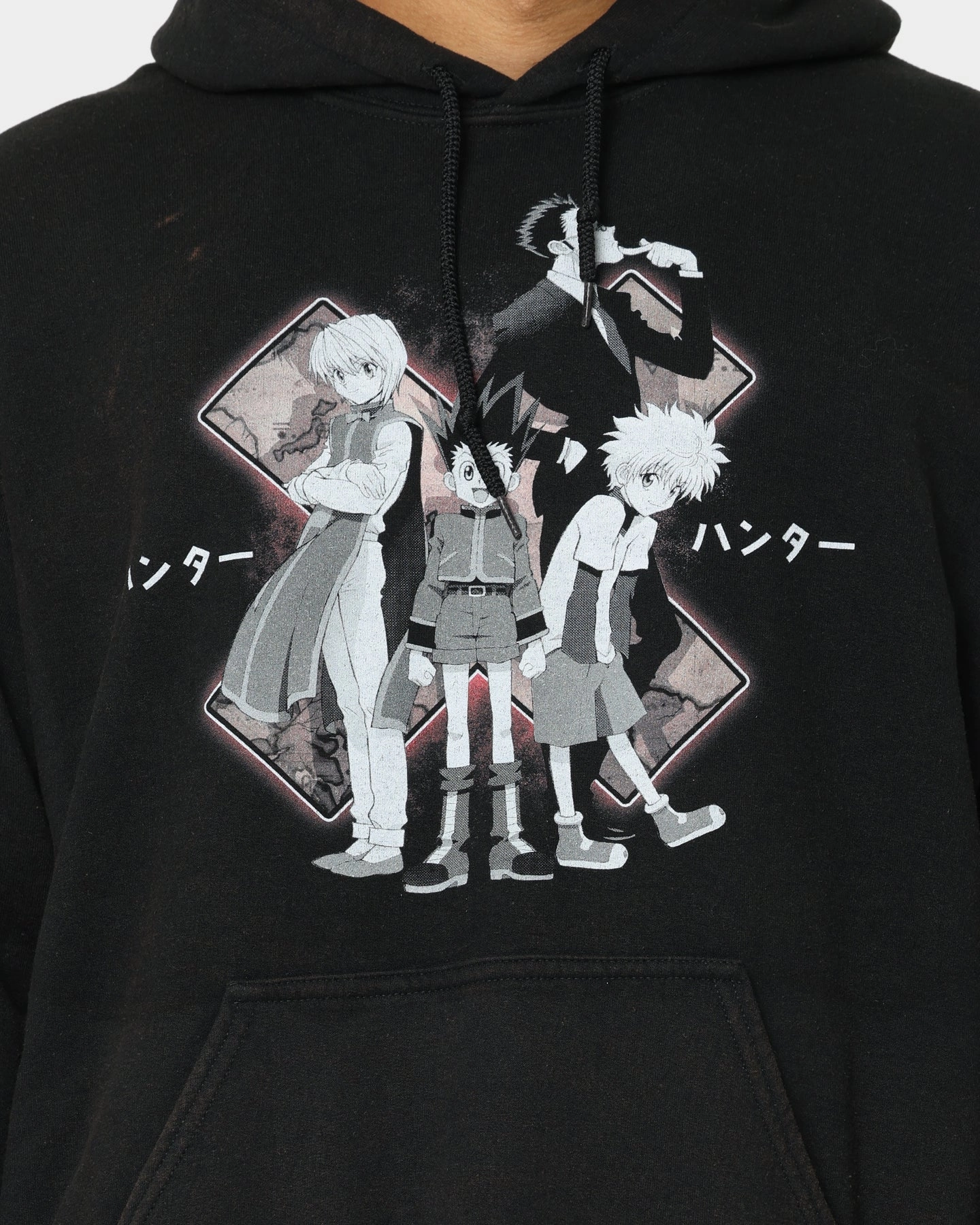 Reinforced Seams Tagless Design Goat Crew X Hunter X Hunter Vintage Hoodie Black Wash