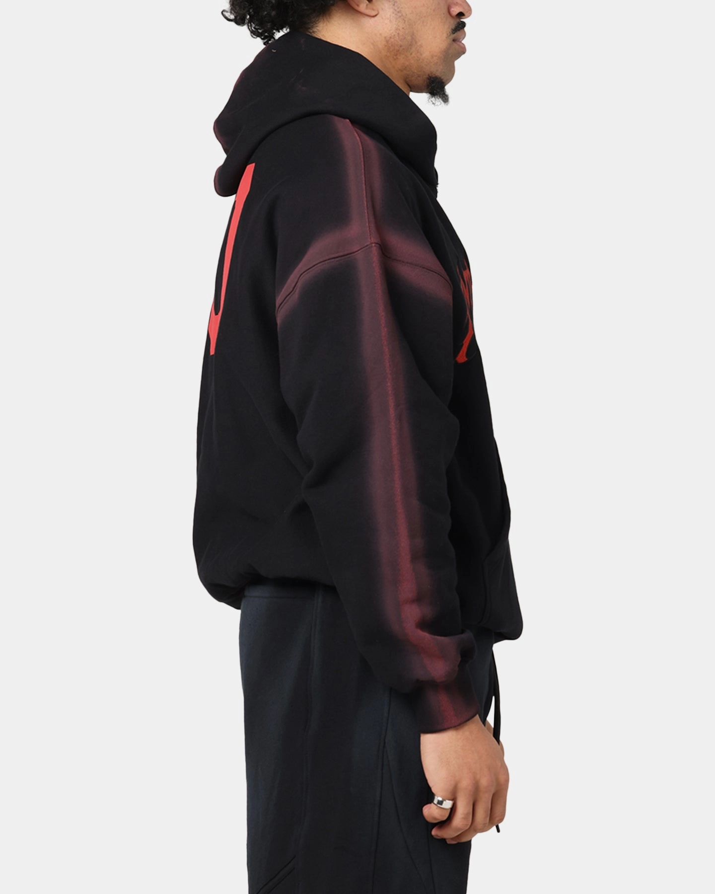 All Comfort The Anti Order Mosh Boxy Hoodie Sunfade Black/Red