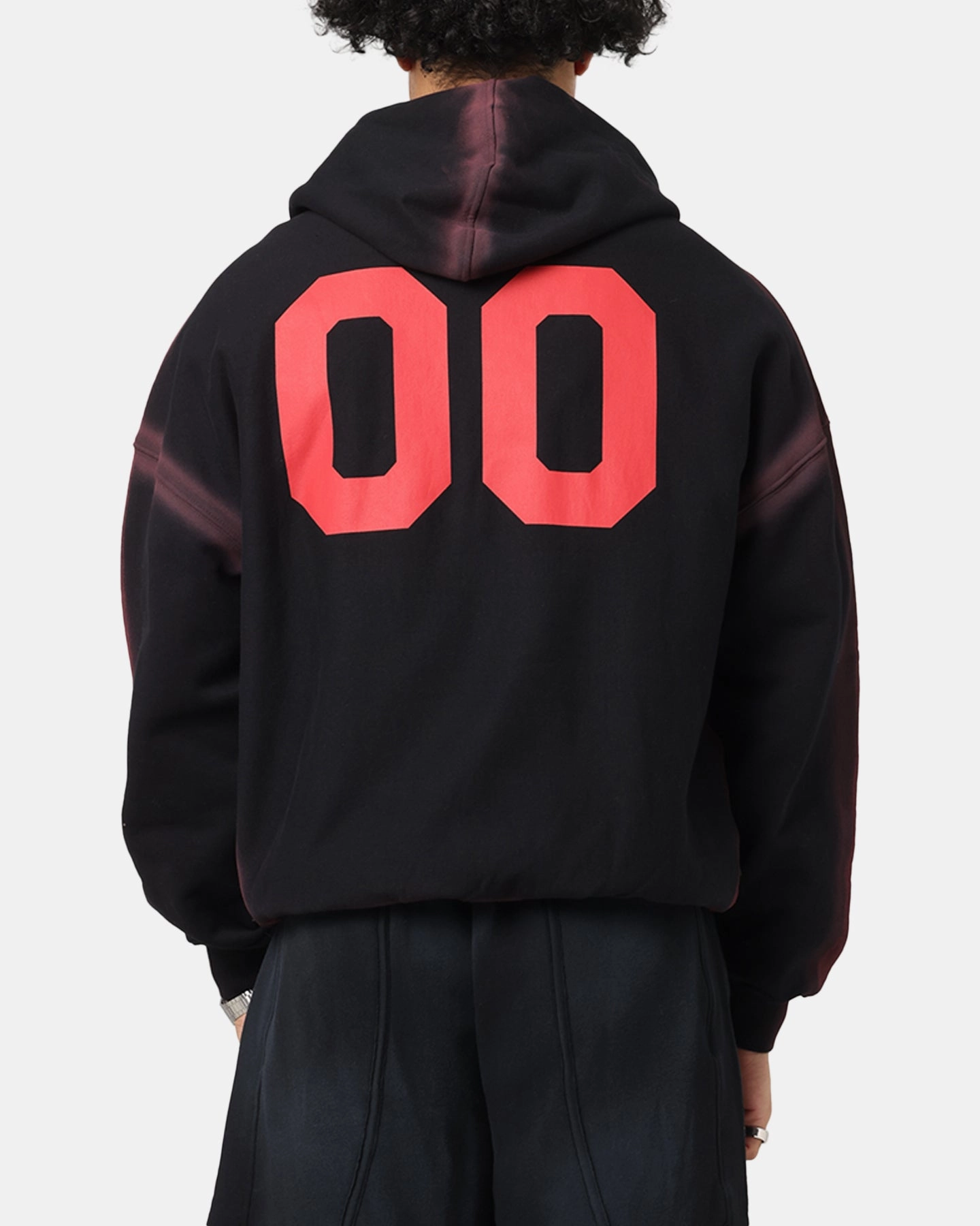 Anti Slip Grip Technology low maintenance cost The Anti Order Mosh Boxy Hoodie Sunfade Black/Red