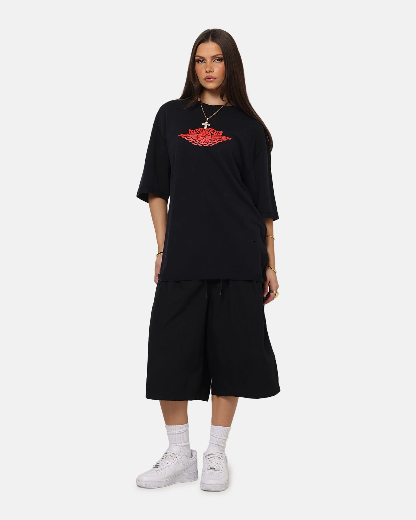 Jordan Rare Air 85 Wash T-Shirt Black/Chile Red Light Casual Chic and Cozy