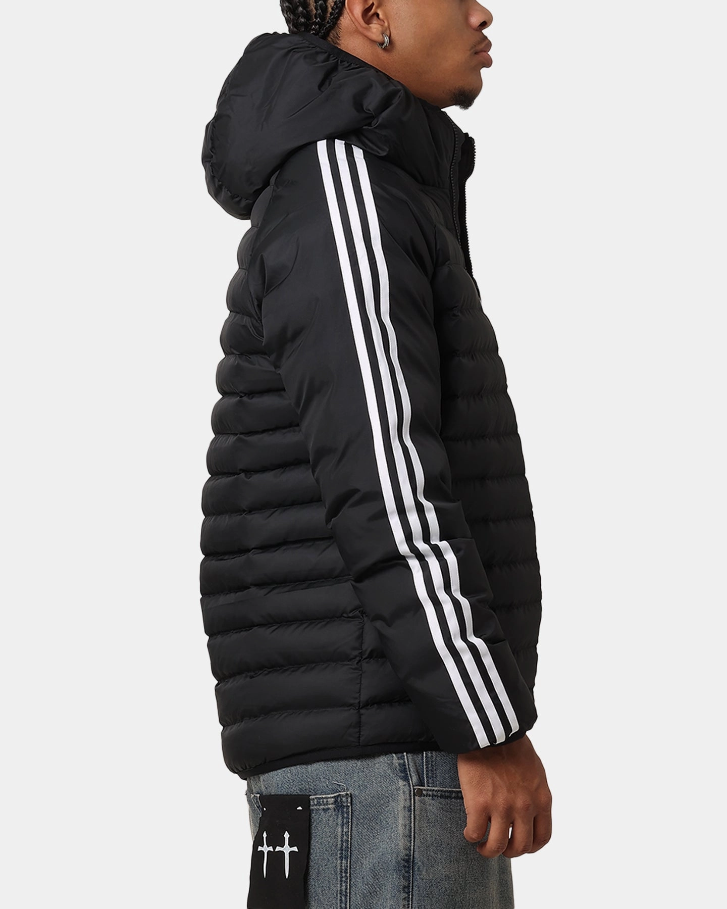 Stain Resistant Adidas Padded Hooded Jacket Black/White
