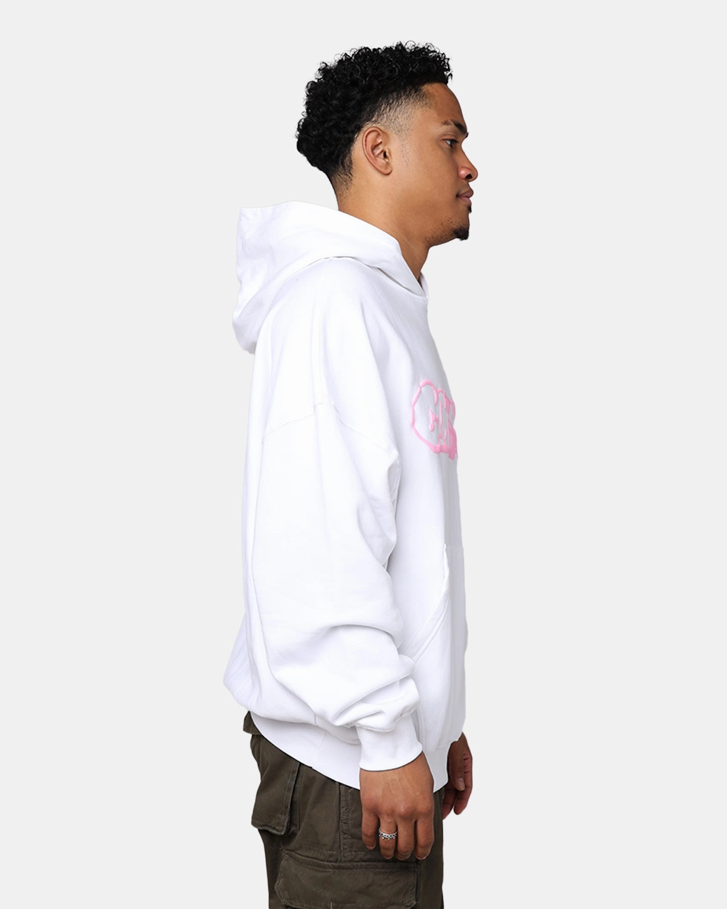 Carr?? Puffy C Hoodie White HiddenStorage Fashionable Outerwear