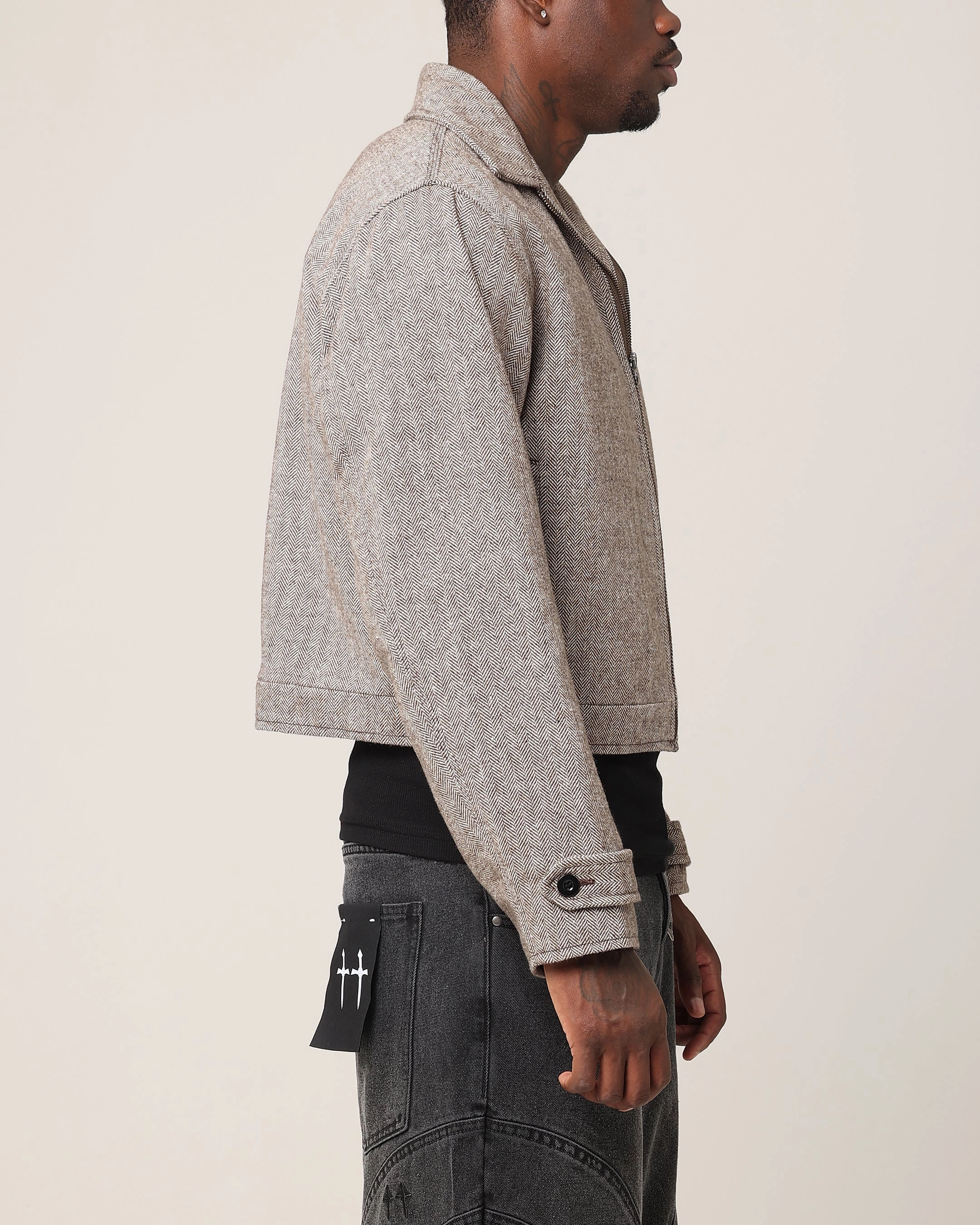 Saint Morta Tweed Cropped Jacket Brown Show Endorse