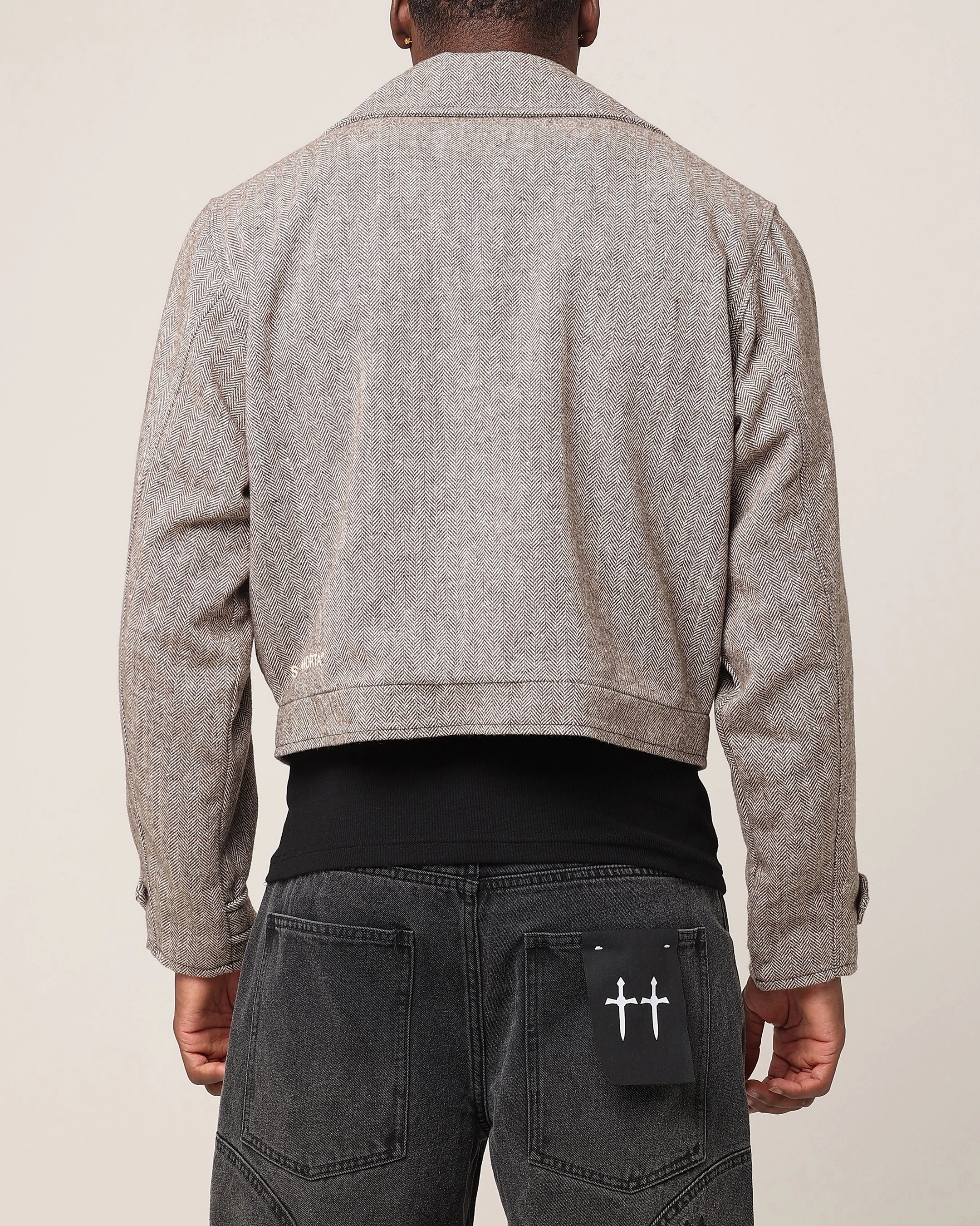 Saint Morta Tweed Cropped Jacket Brown Esteem