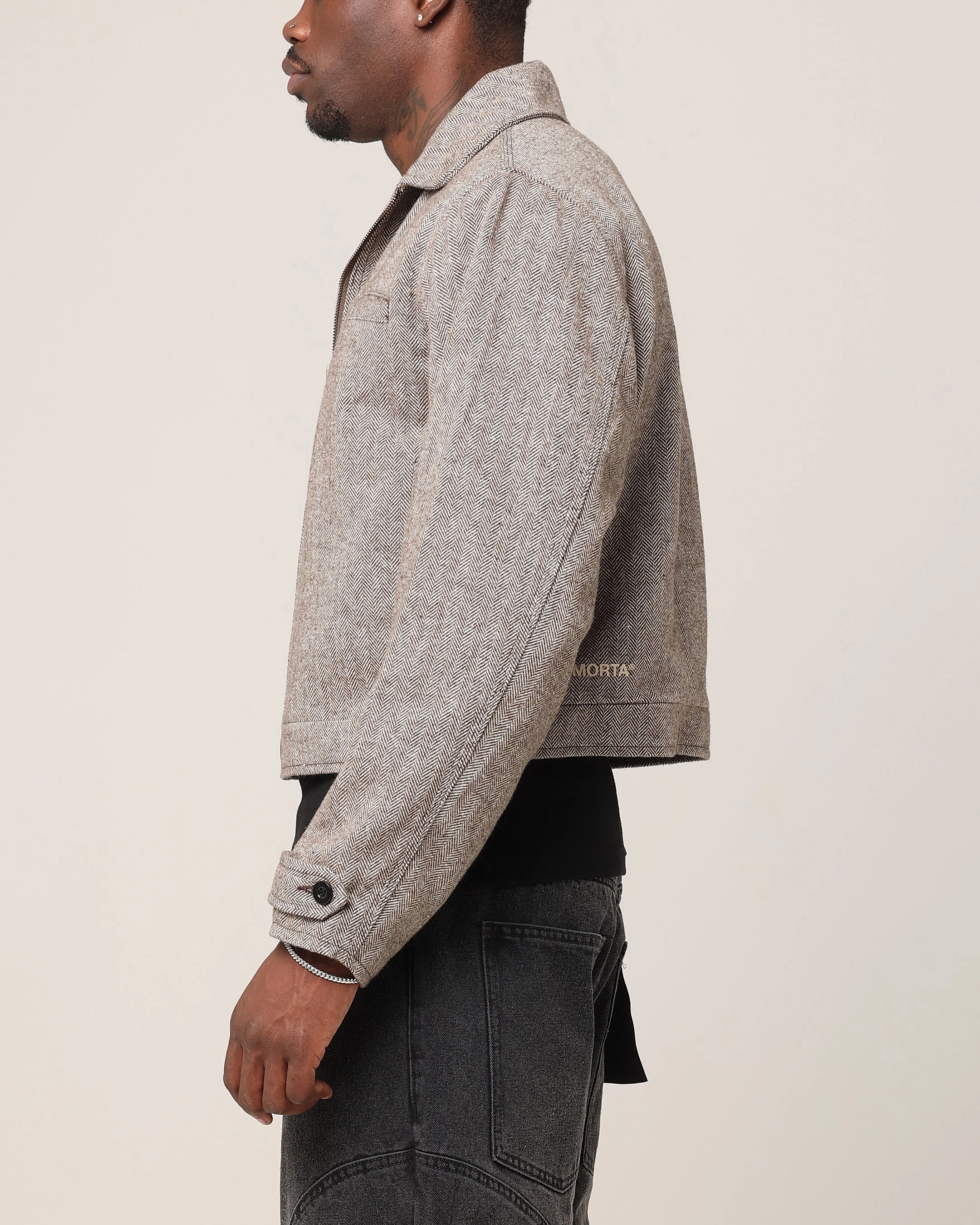 Saint Morta Tweed Cropped Jacket Brown sunrise winter season