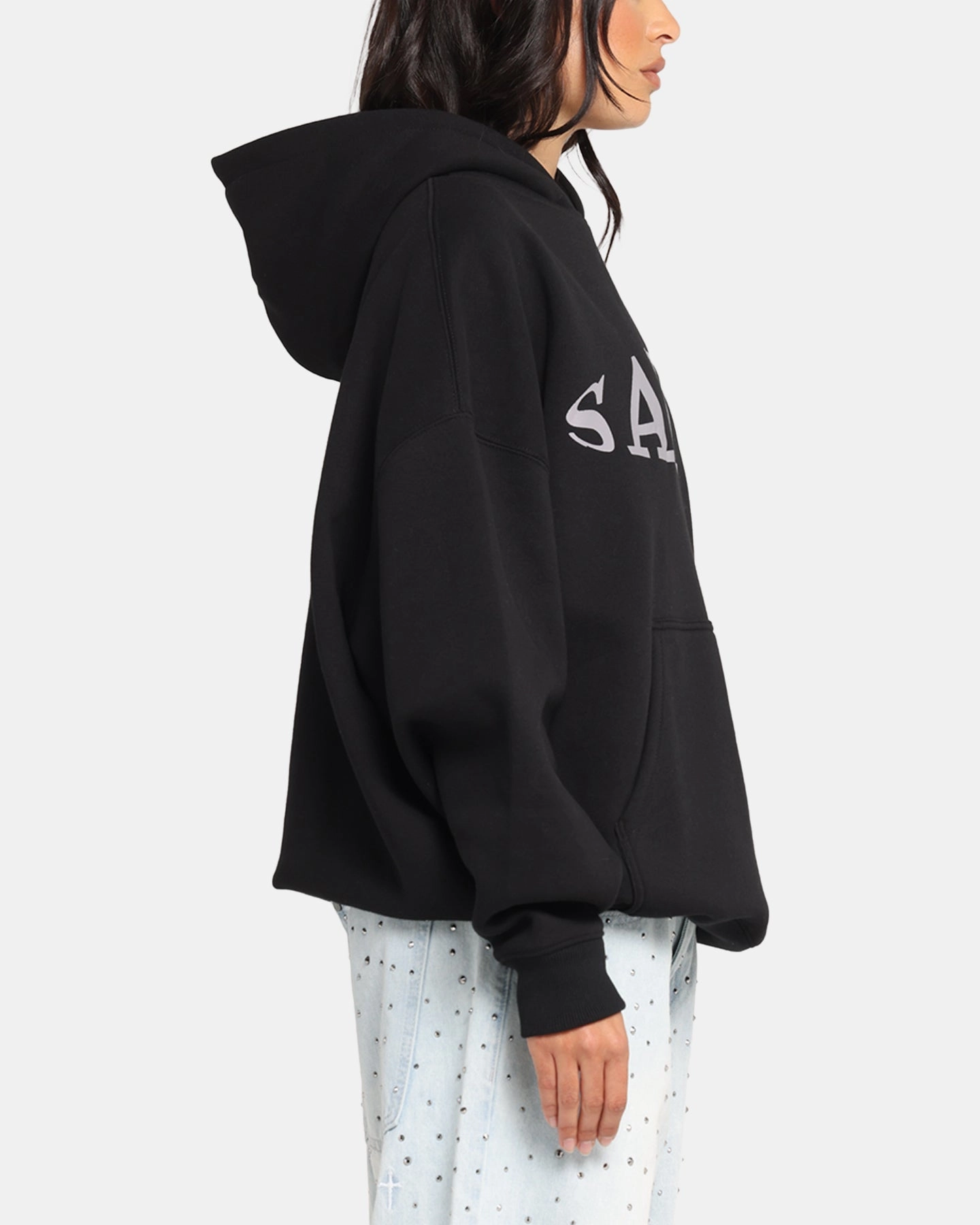 Saint Morta Vision Boxy Hoodie Black chest pockets