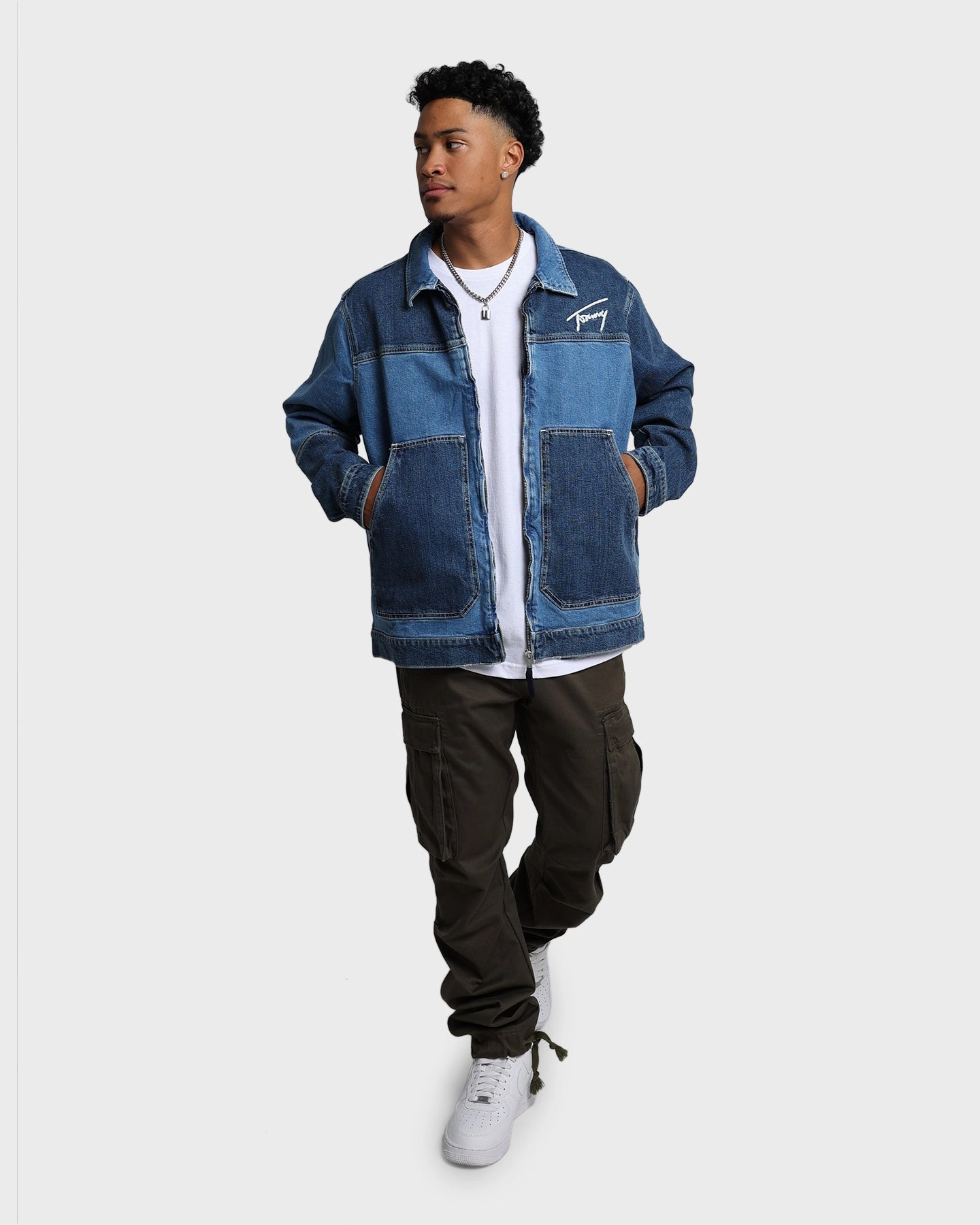 exploration Tommy Jeans TJM Panel Zip Denim Jacket Denim Light