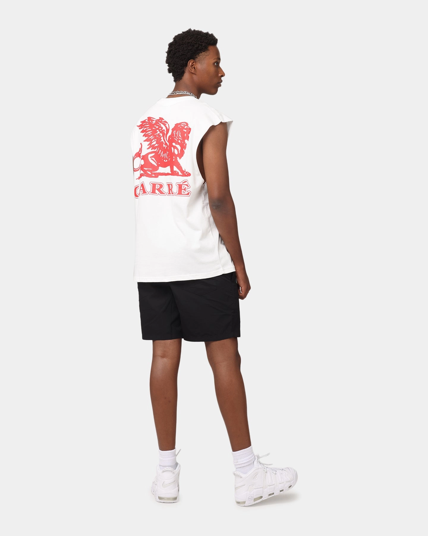 Carre  Formula Muscle T-Shirt Off White Ribbed Collar Design Chic Style Trend