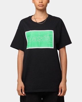 Oasis Maine Road T-Shirt Black Compact Stitch Pattern