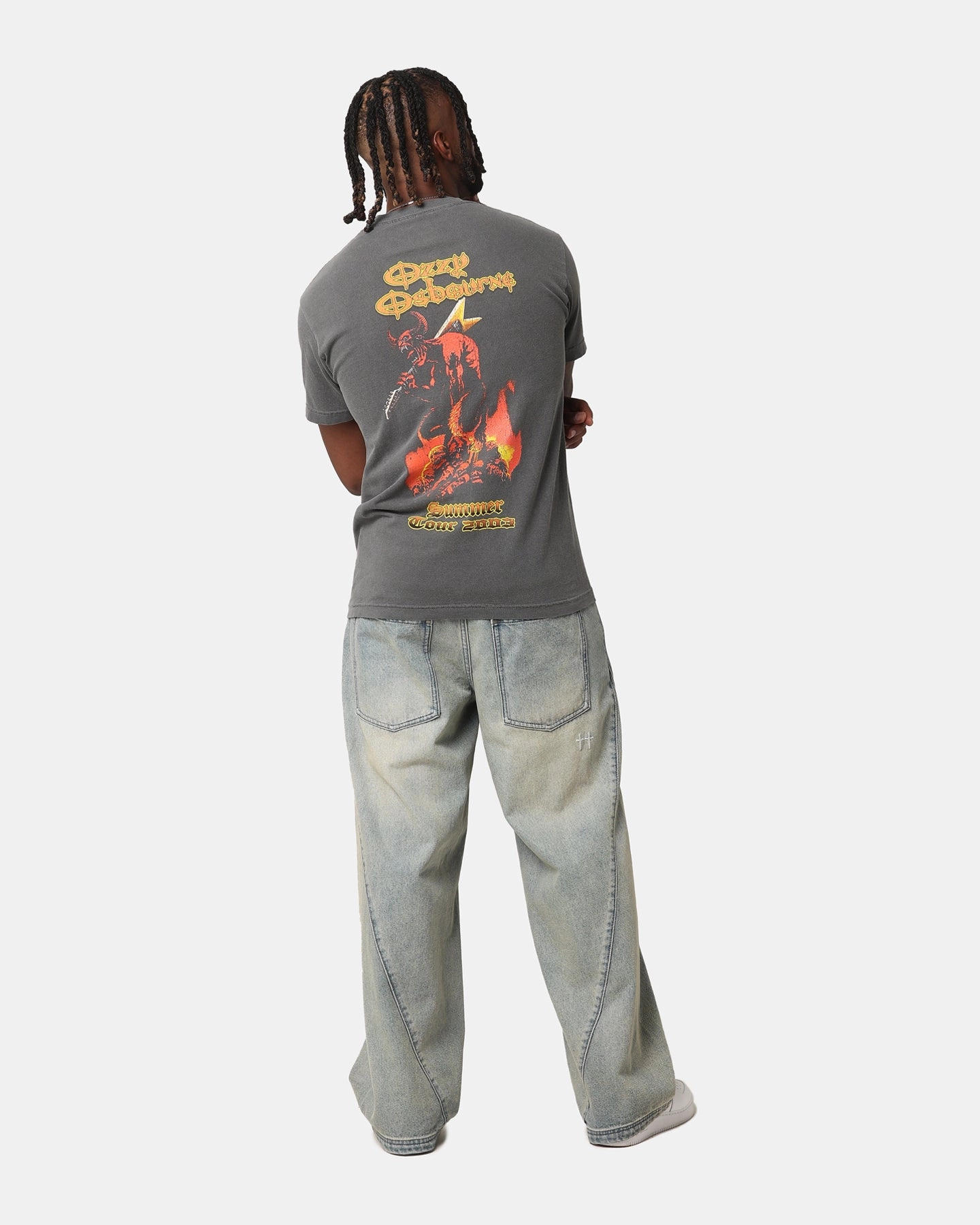 Ozzy Osbourne Ozzfest Helmet T-Shirt Faded Black Active Layering Comfortable Design