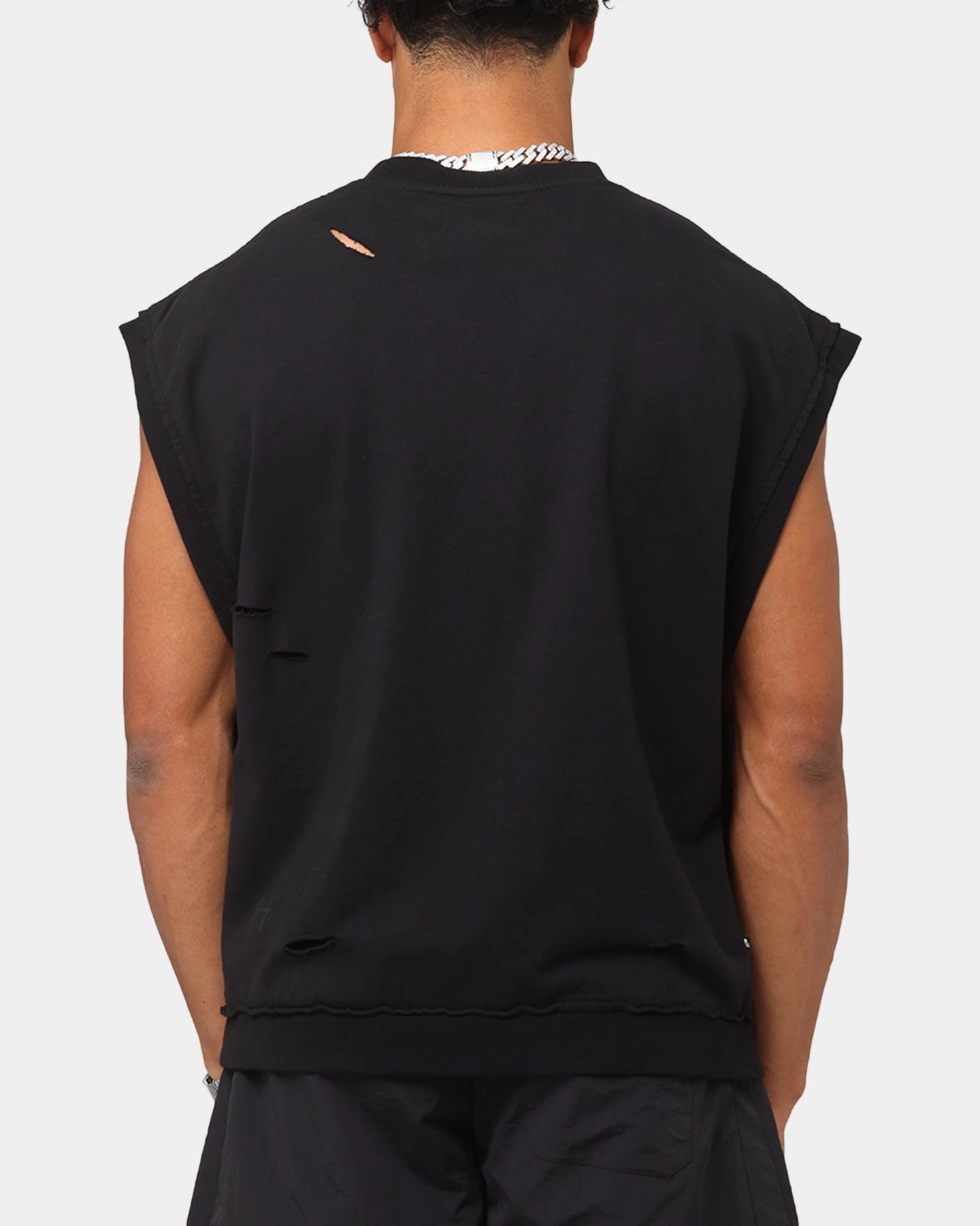 Cool and Comfortable Saint Morta Premium Cut Off Sweat Shirt Black