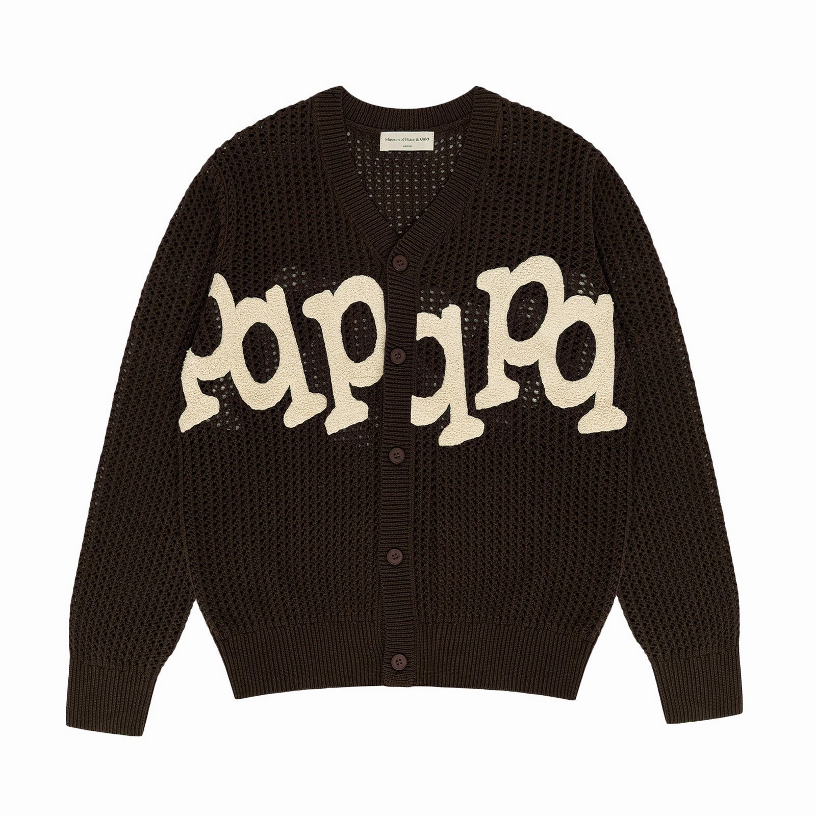 Museum Of Peace And Quiet Etched Crochet Cardigan 'Brown' product skiing suitable agility