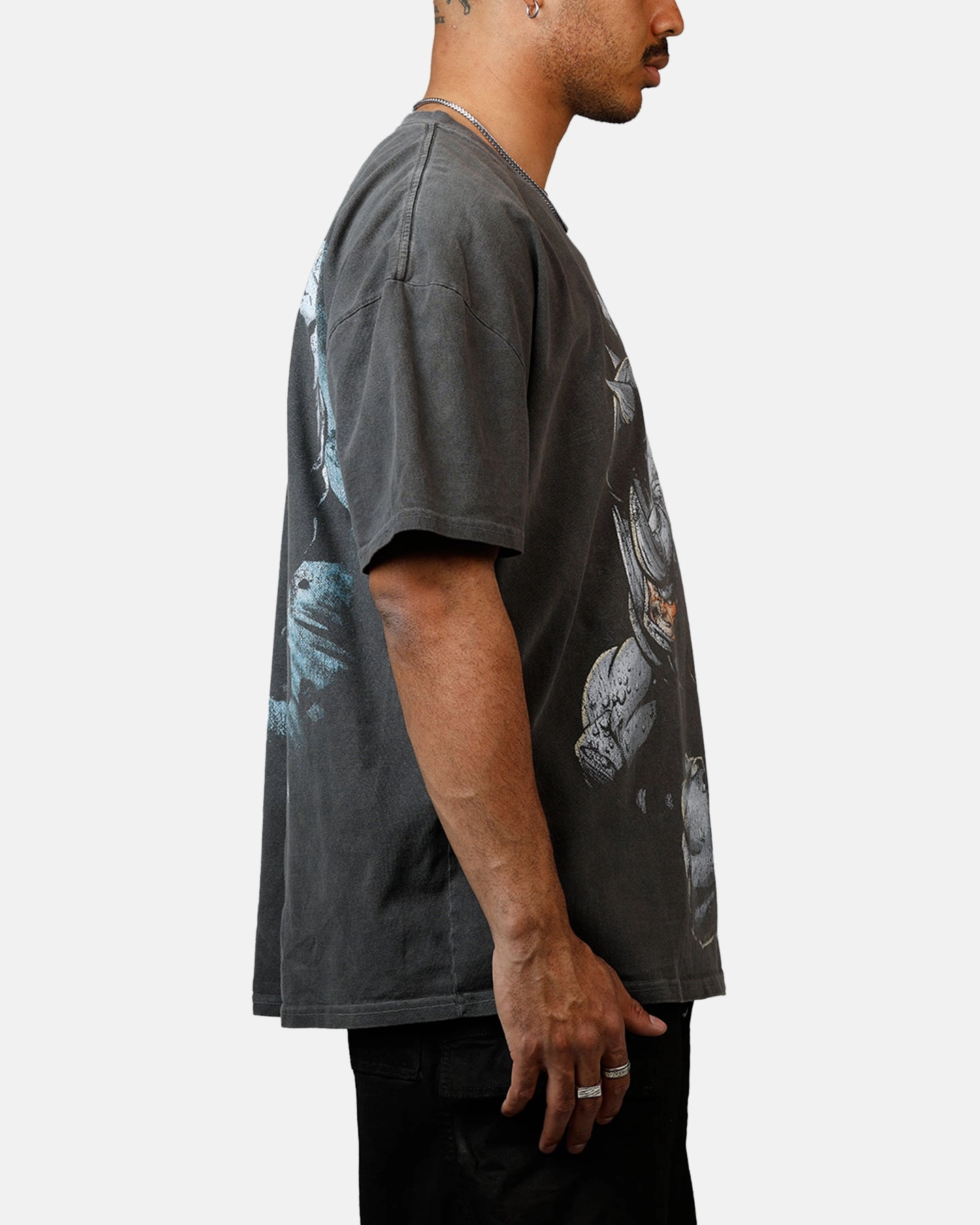 Eco Friendly Dyes tall size Goat Crew Marvel Villians Rhino Heavy T-Shirt Black Wash