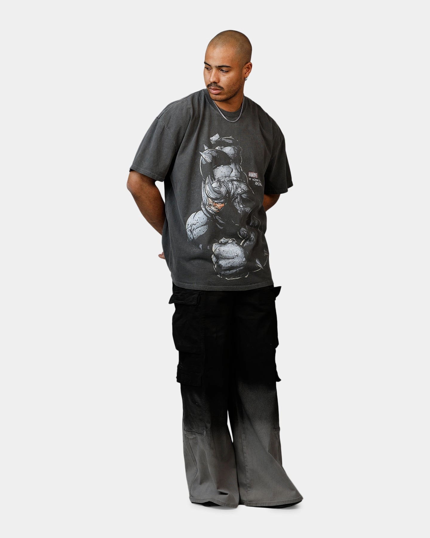 DoubleStitched Seams Goat Crew Marvel Villians Rhino Heavy T-Shirt Black Wash