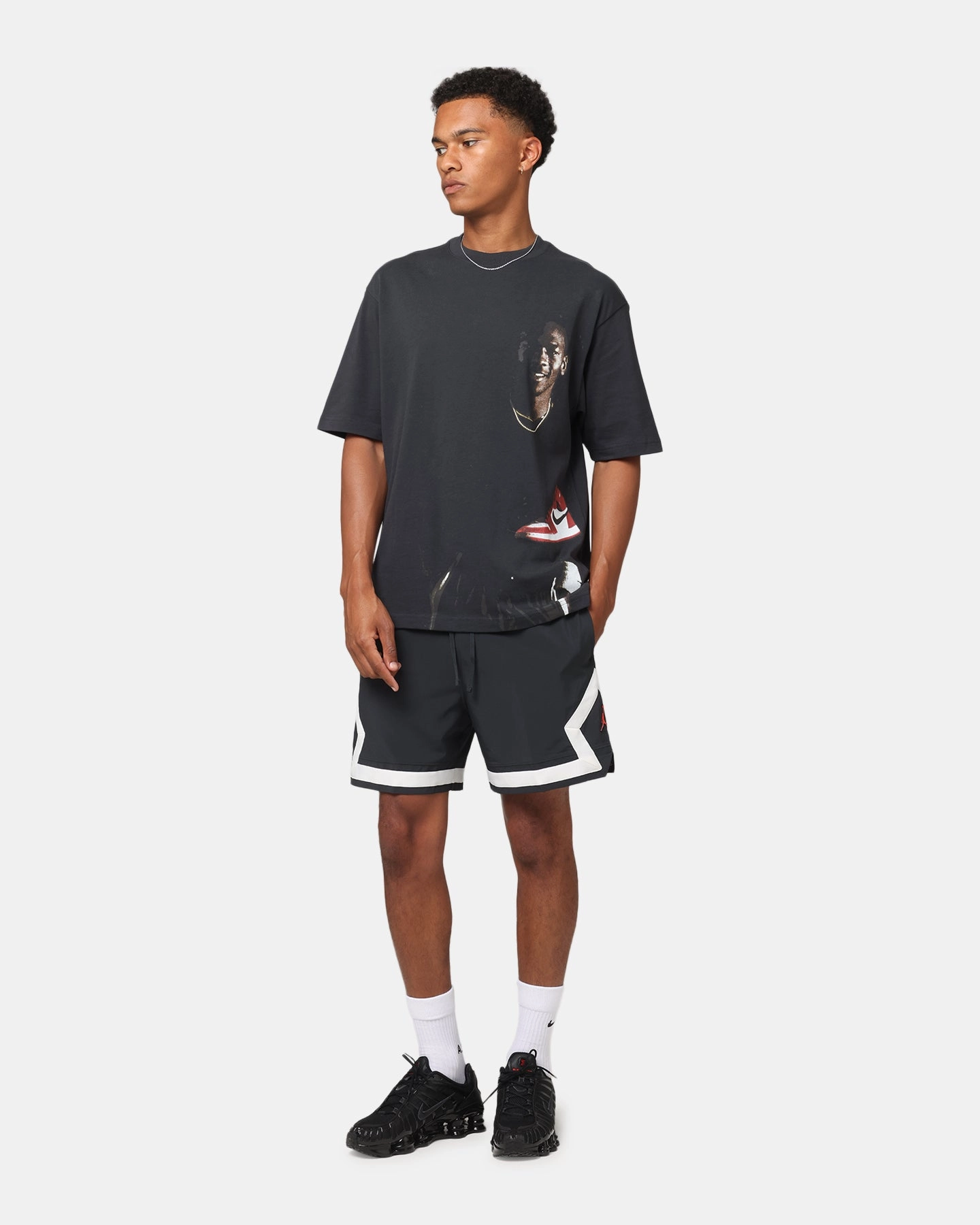Easy Care Fabric Jordan Statement 1985 J Day Crewneck T-Shirt Off Noir