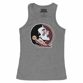 Vive La Fete Youth Girl's Seminole Logo Racerback Tank - Heather Grey Daily Outfit Style