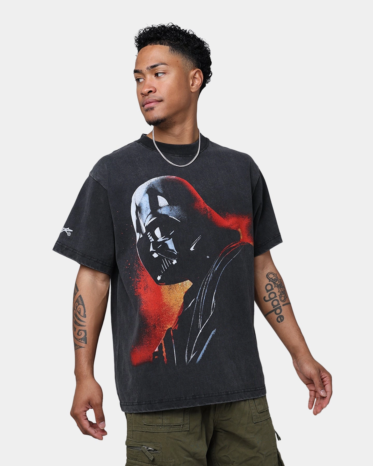 Casual Layering Wear Star Wars Darth Vader T-Shirt Black Wash