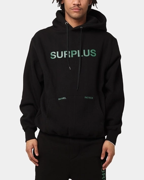 Daniel Patrick Surplus Logo Hoodie Black/Hunter Green Non Restrictive Silhouette Fleece