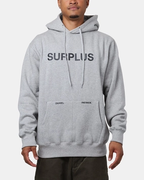 Daniel Patrick Surplus Logo Hoodie Grey Adjustable Hem System