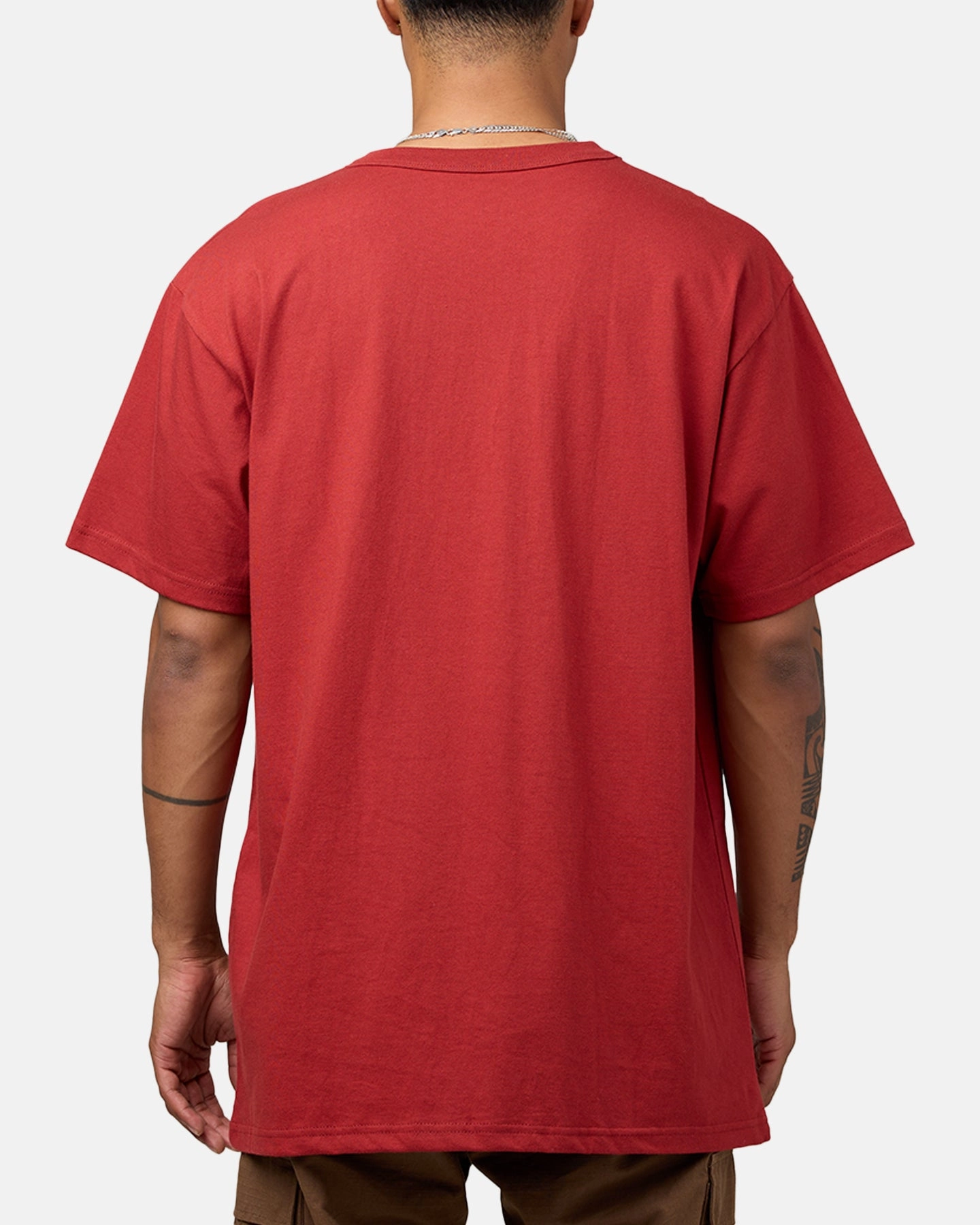 Daniel Patrick Surplus Logo T-Shirt Maroon/Yellow Flexible Shoulder Seams