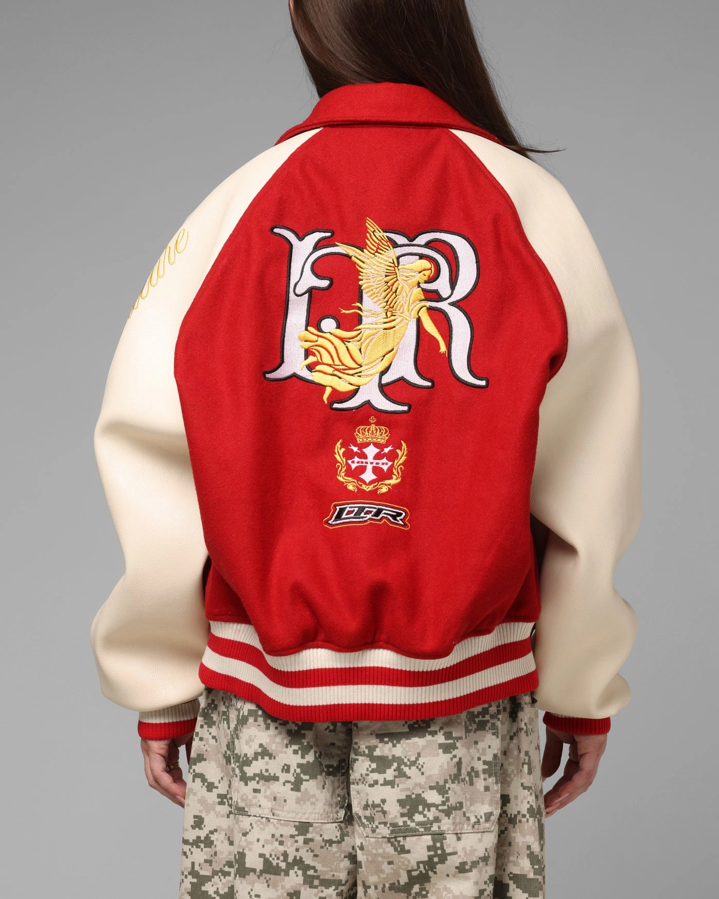 Engineer Road Trip Loiter Heaven Varsity Jacket Red/Off White
