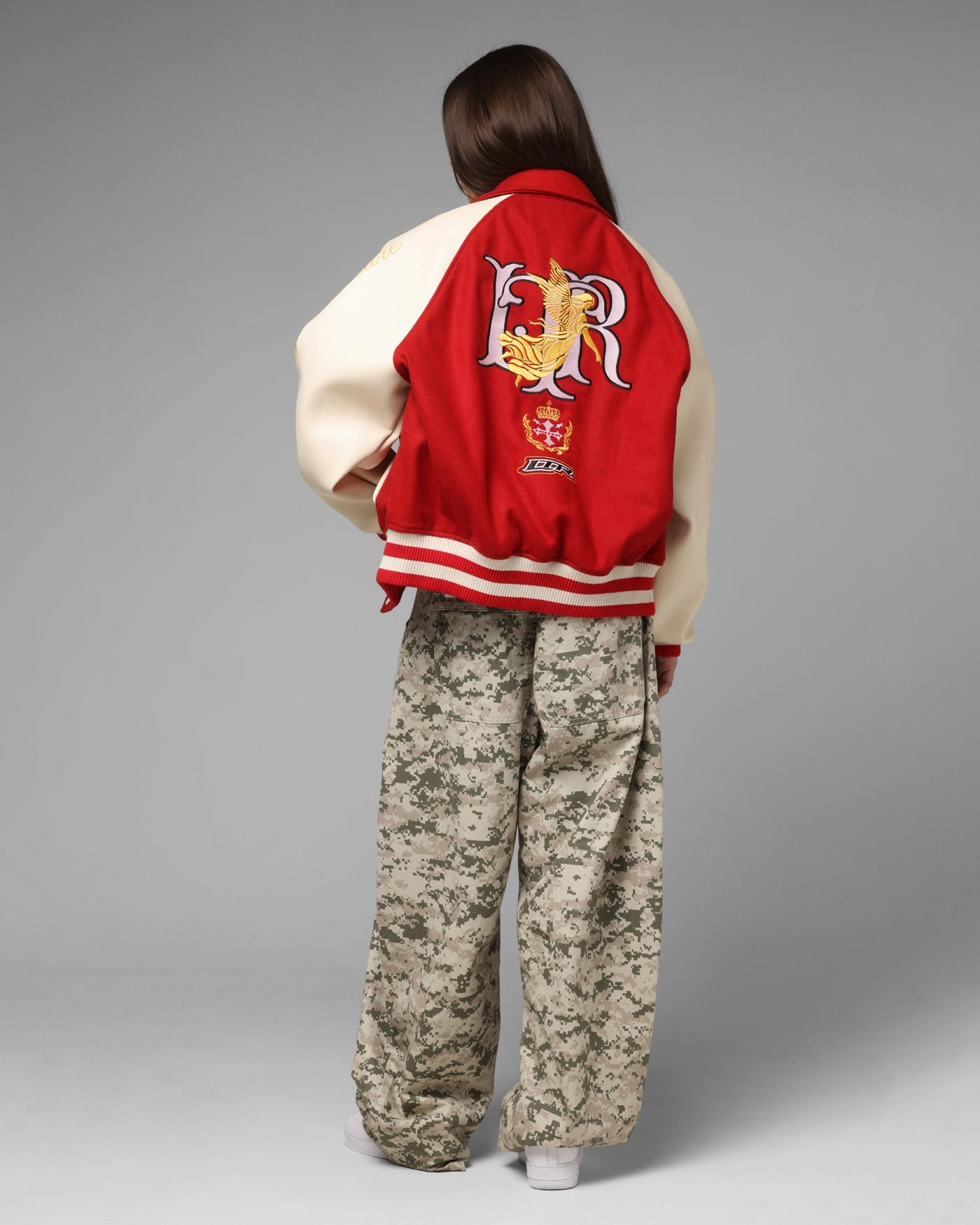 Loiter Heaven Varsity Jacket Red/Off White Insulated Core