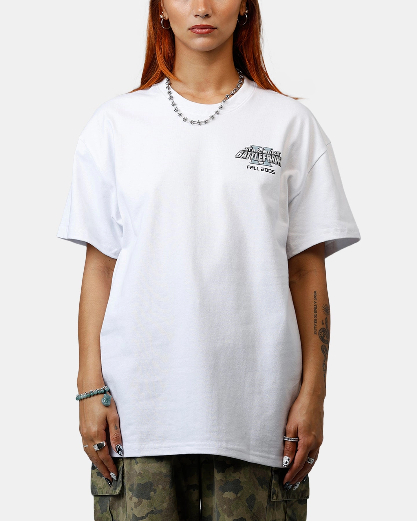 73 Studio Star Wars Boba Fett Battlefront II T-Shirt White Versatile Style Trend Vintage authenticity