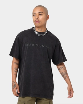 Printed uniqueness Trendy Casual Wear Dead Studios Signature Logo Vintage T-Shirt Vintage Black/Black