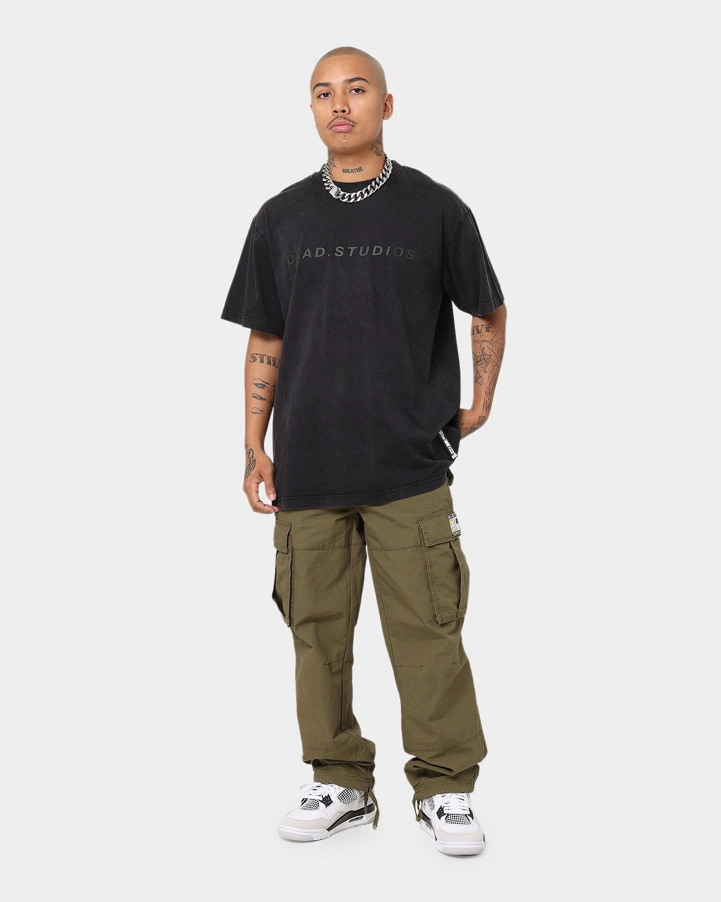Dead Studios Signature Logo Vintage T-Shirt Vintage Black/Black Casual Vibe Wear