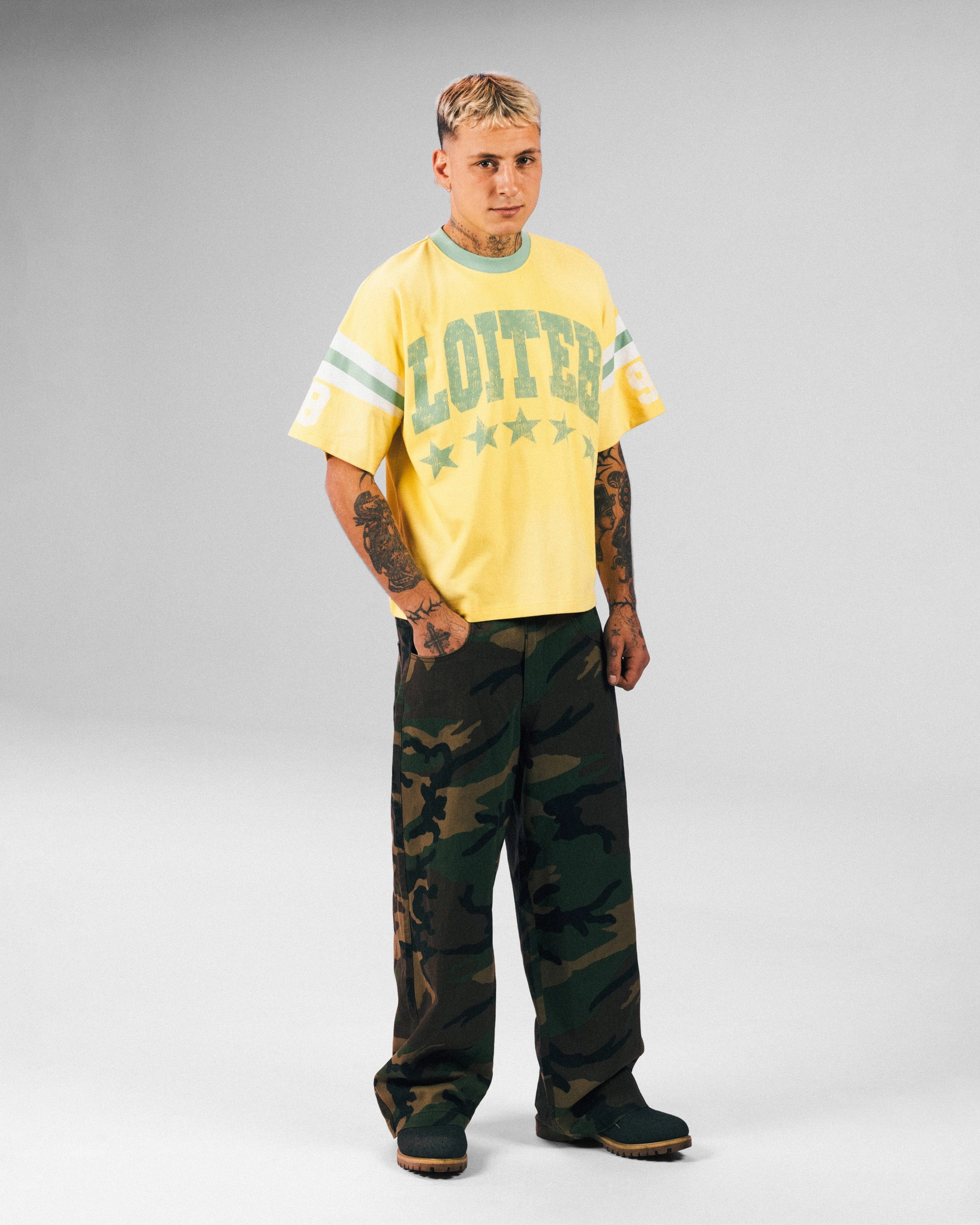 Classic Smart Loiter Star Jersey T-Shirt Yellow