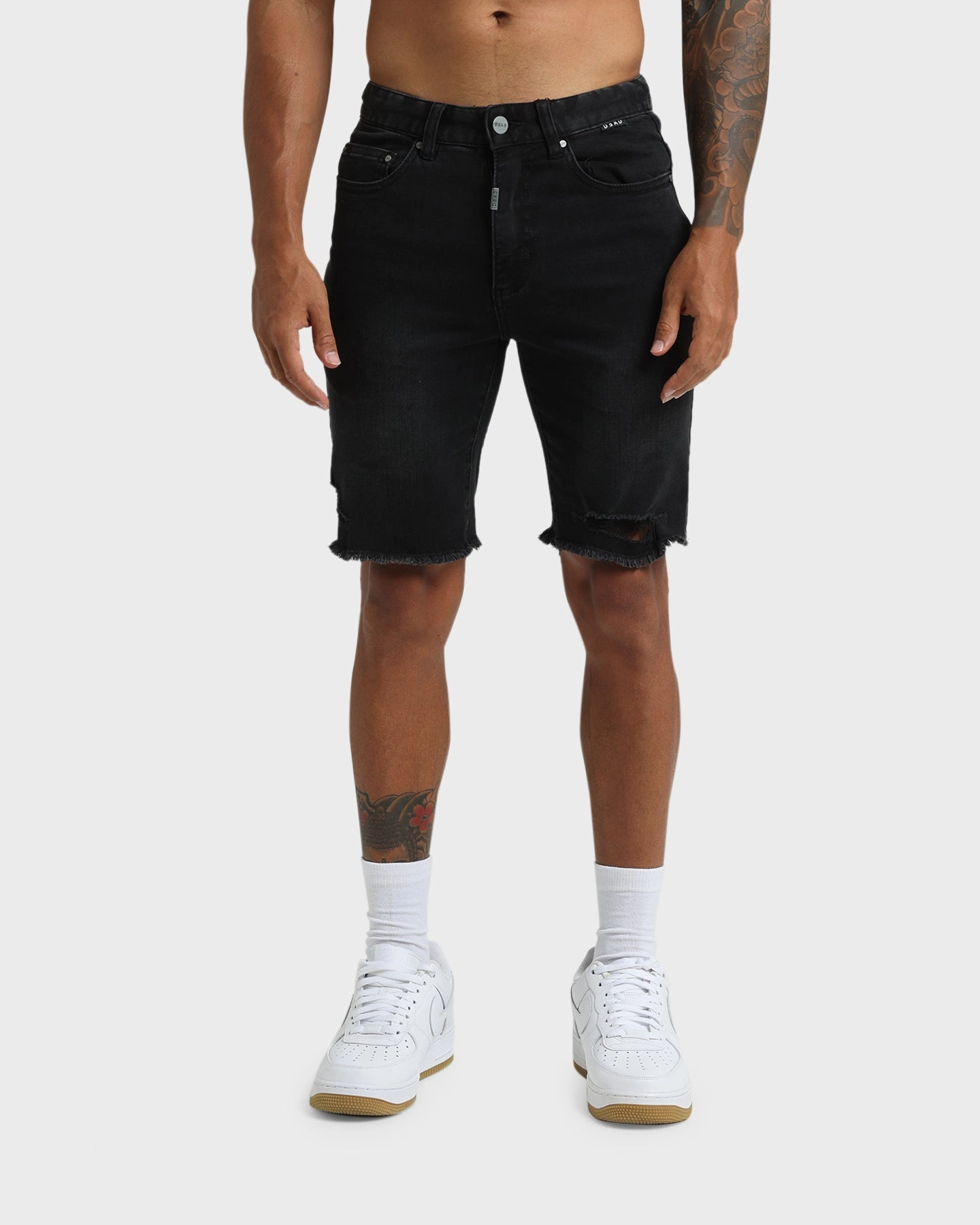 SoftInnerLining volleyball outfit Dead Studios Riot Denim Shorts Washed Black