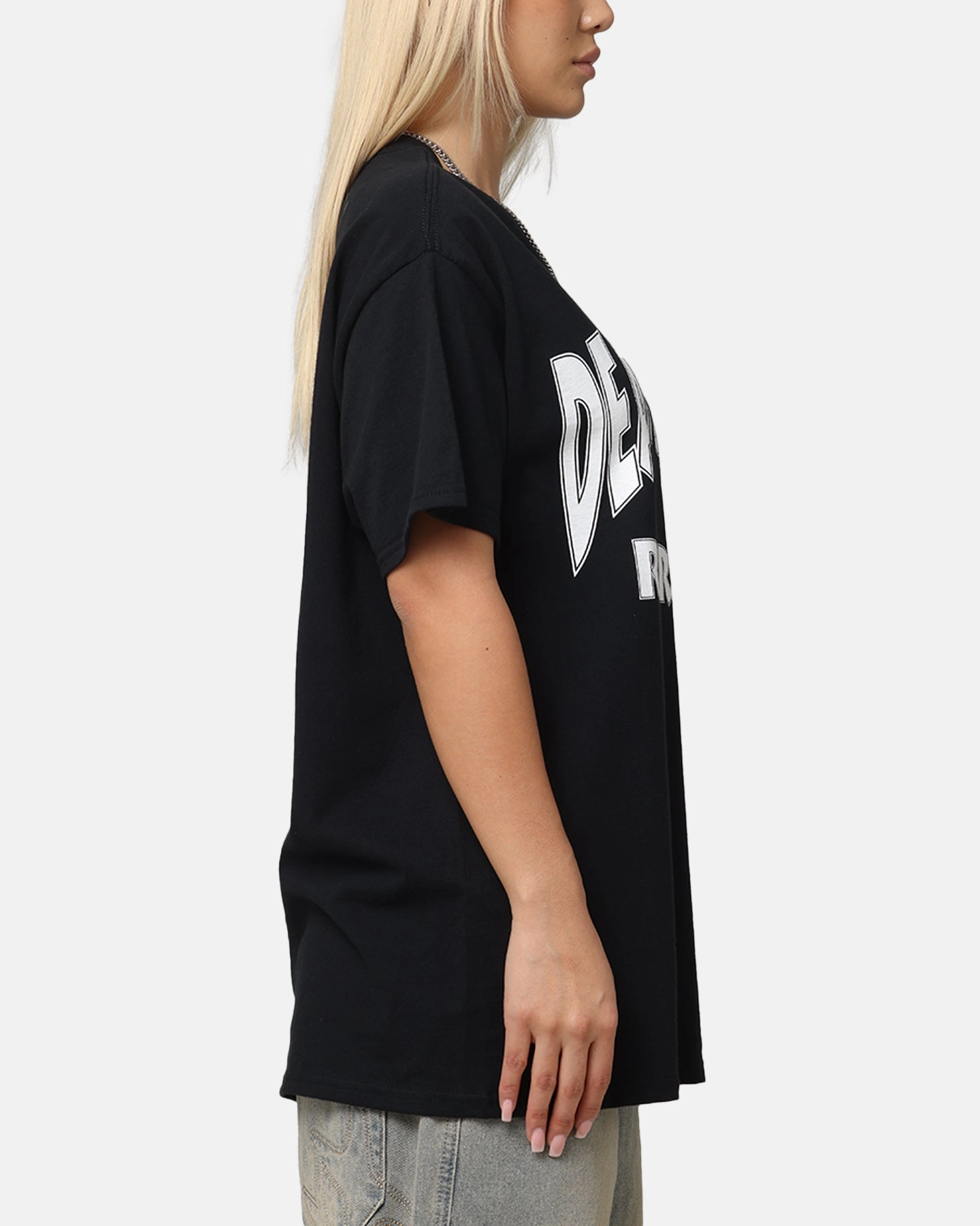 Low Environmental Impact Anti Pilling Fabric Deathrow Records Basic Logo T-Shirt Black