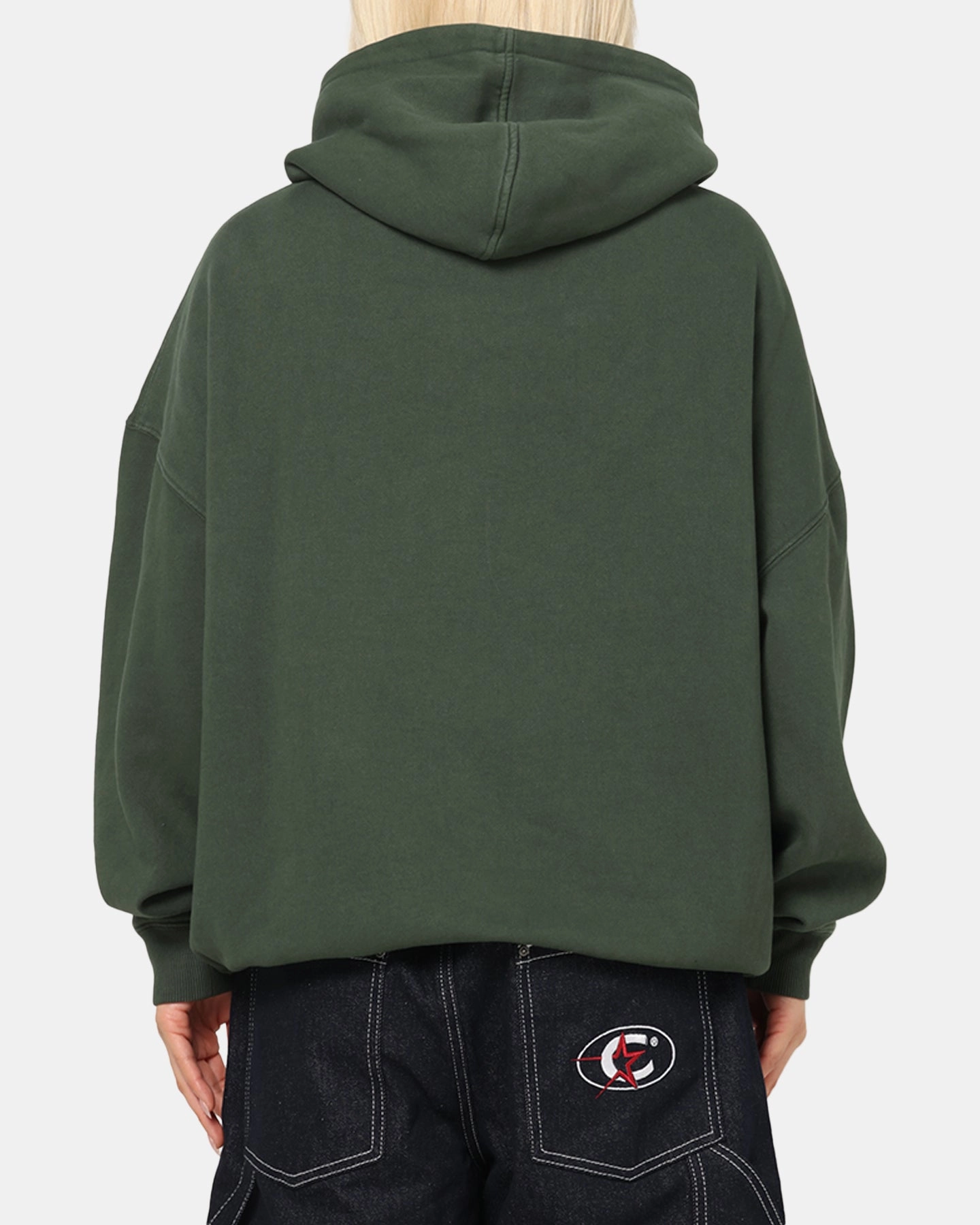 Loose-fit Preserve Carre Sacred Letter Hoodie Green