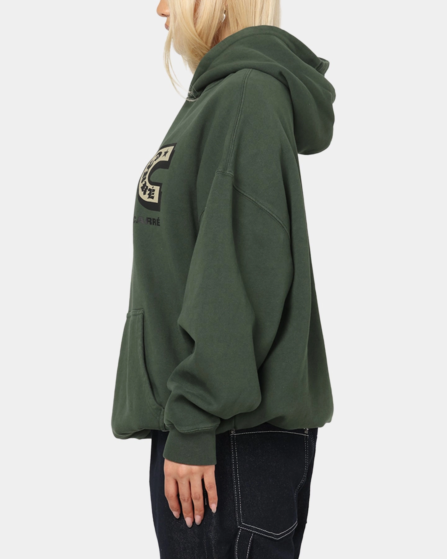 WrinkleResistant Carre Sacred Letter Hoodie Green