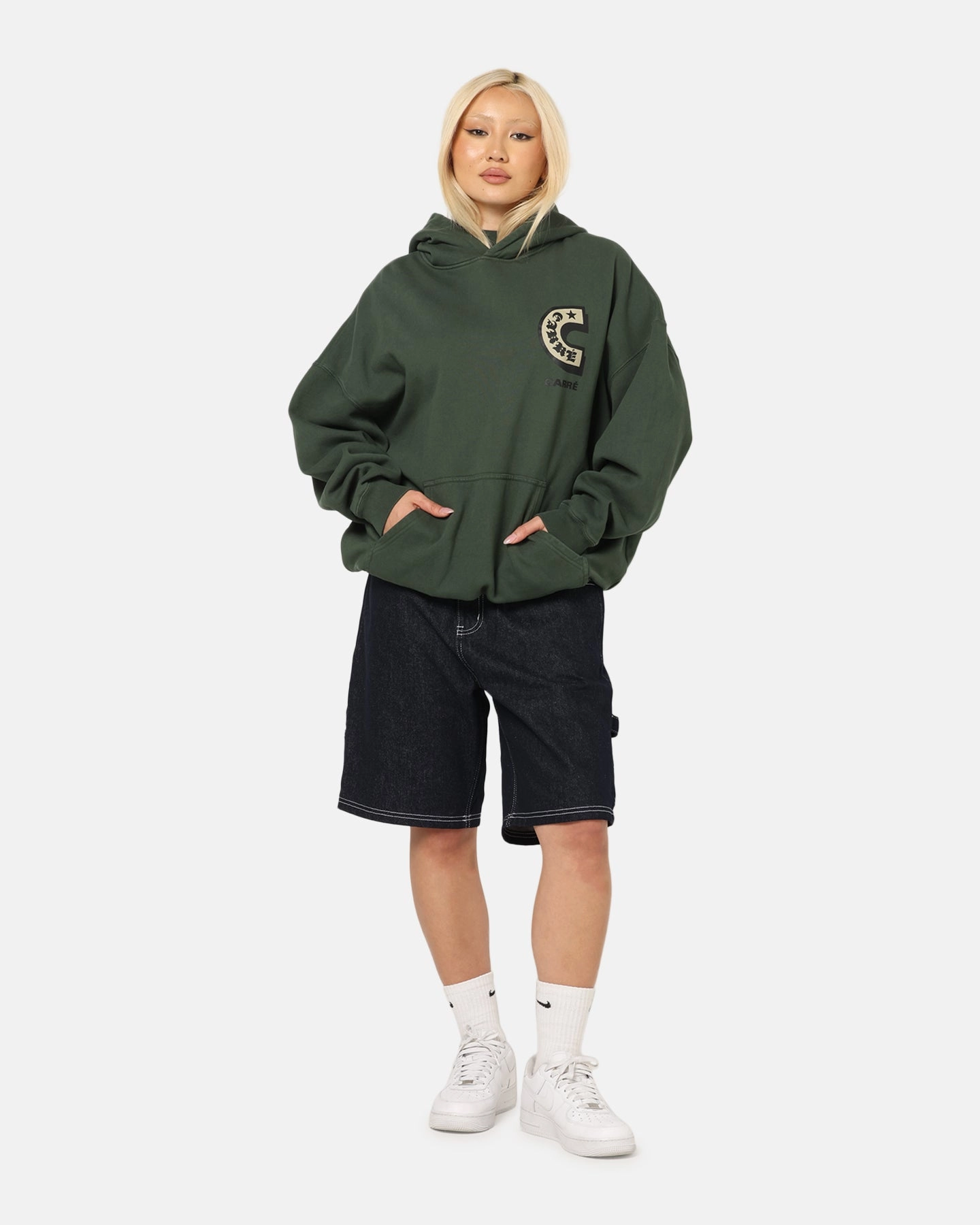 Carre Sacred Letter Hoodie Green TailoredSilhouette