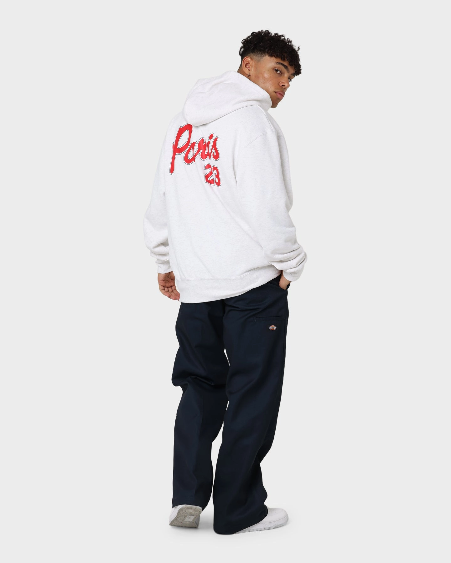 Breathable fabric Jordan X Paris Saint-Germain Fleece Pullover Hoodie Birch Heather/Midnight Navy