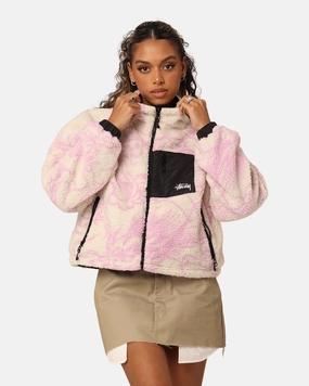 Popular Windproof Shield Stussy Women's Dragon Reversible Work Jacket Pink