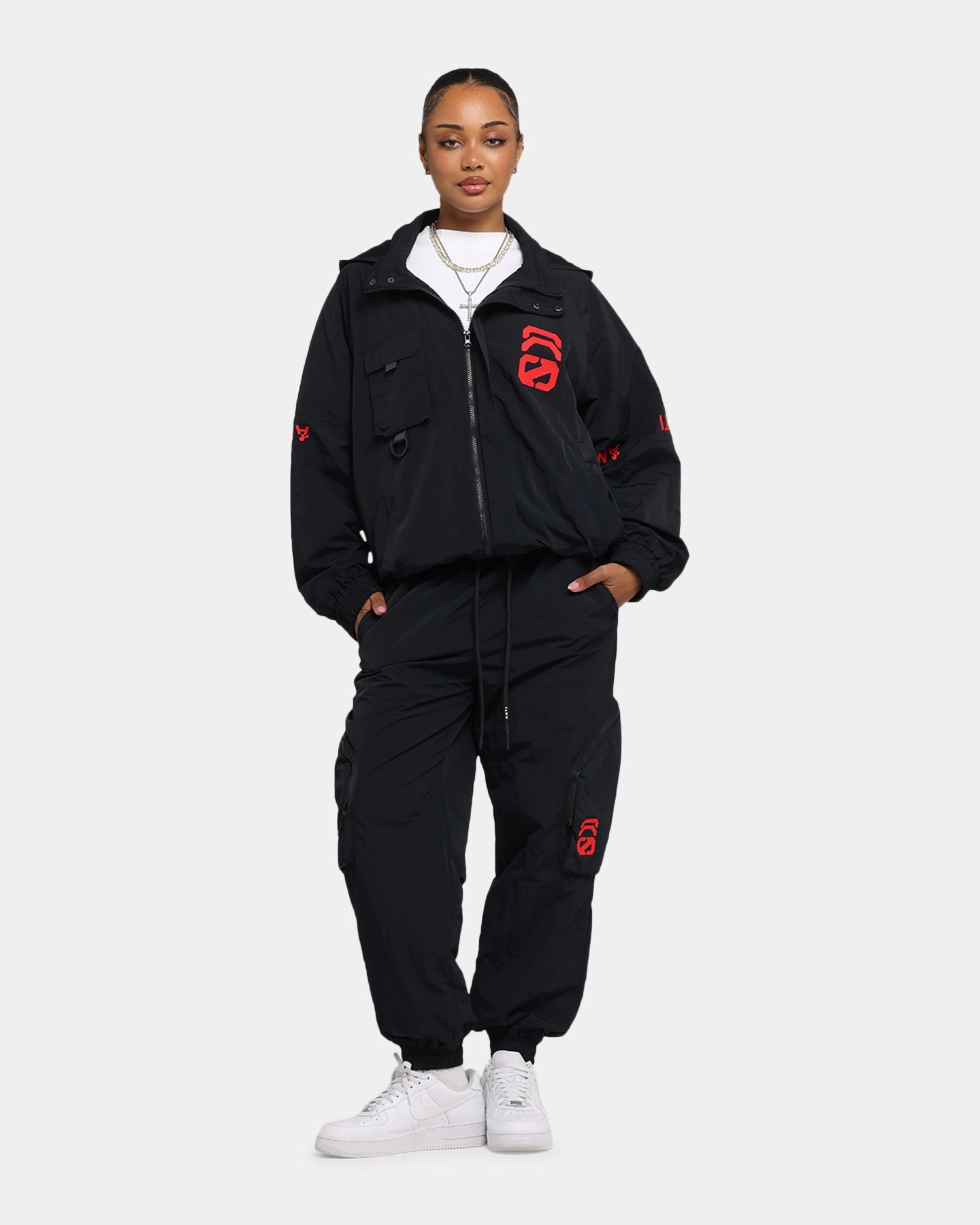The Anti Order Faction Technical Windbreaker Jacket Black/Red Streetwear Fashion