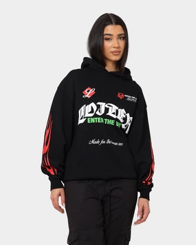 Loiter Void Multi Logo Hoodie Black/Multi Faux Fur